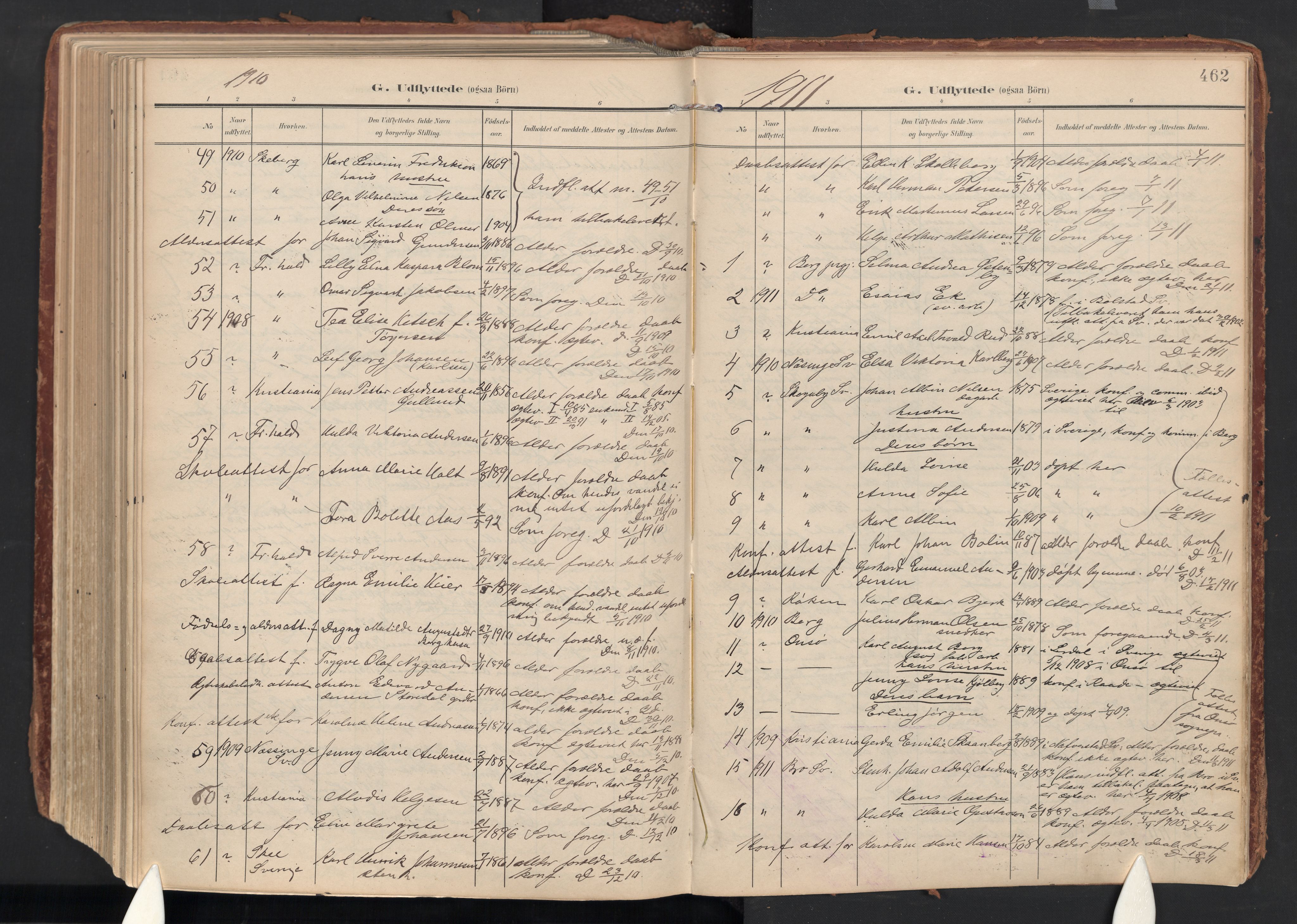 Idd prestekontor Kirkebøker, AV/SAO-A-10911/F/Fc/L0007: Ministerialbok nr. III 7, 1904-1925, s. 462