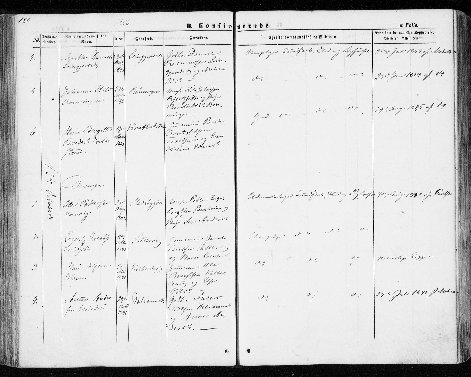 Ministerialprotokoller, klokkerbøker og fødselsregistre - Nord-Trøndelag, SAT/A-1458/701/L0008: Ministerialbok nr. 701A08 /1, 1854-1863, s. 180