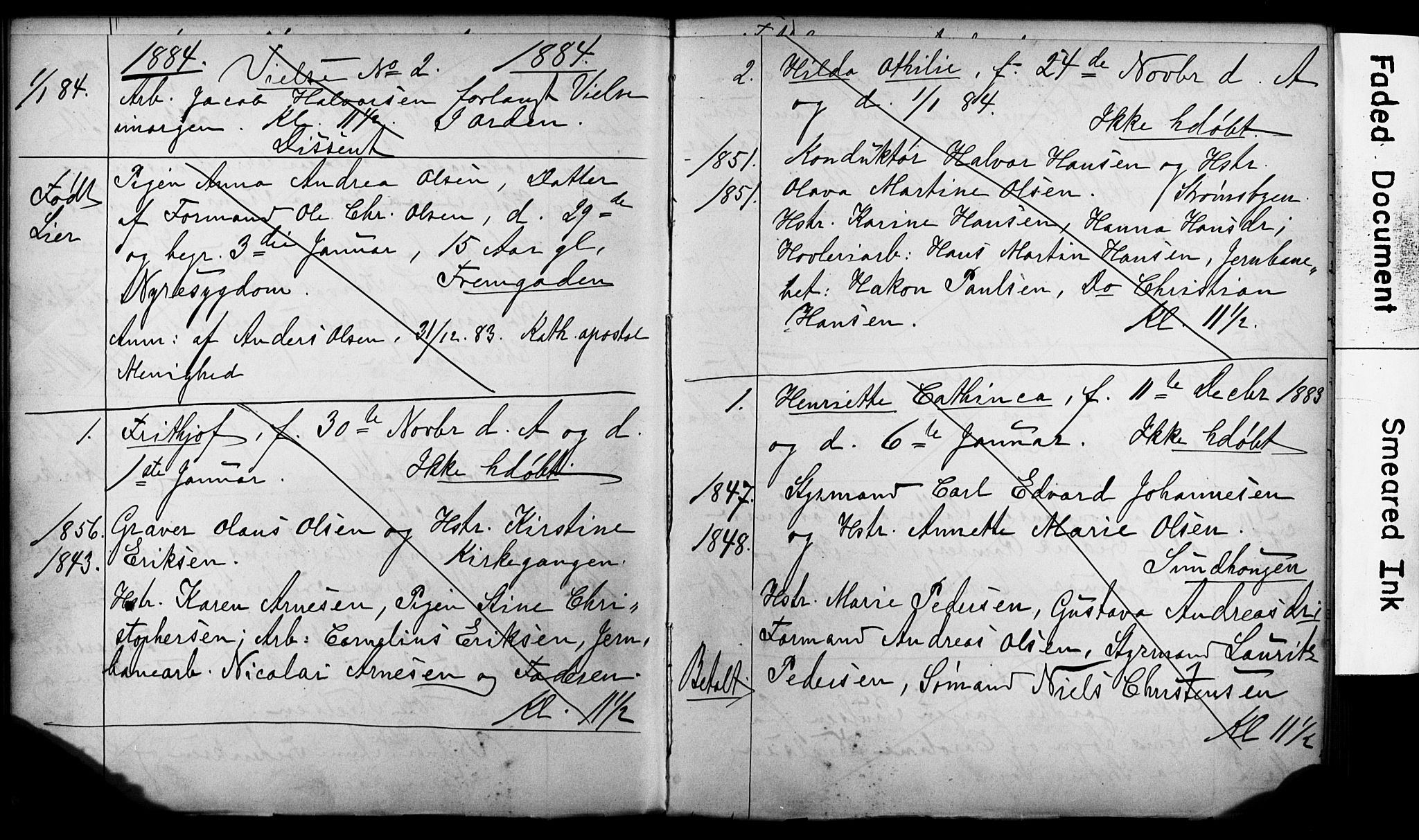Strømsø kirkebøker, SAKO/A-246/Y/Ya/L0002: Kladd til kirkebok nr. I 2, 1882-1886
