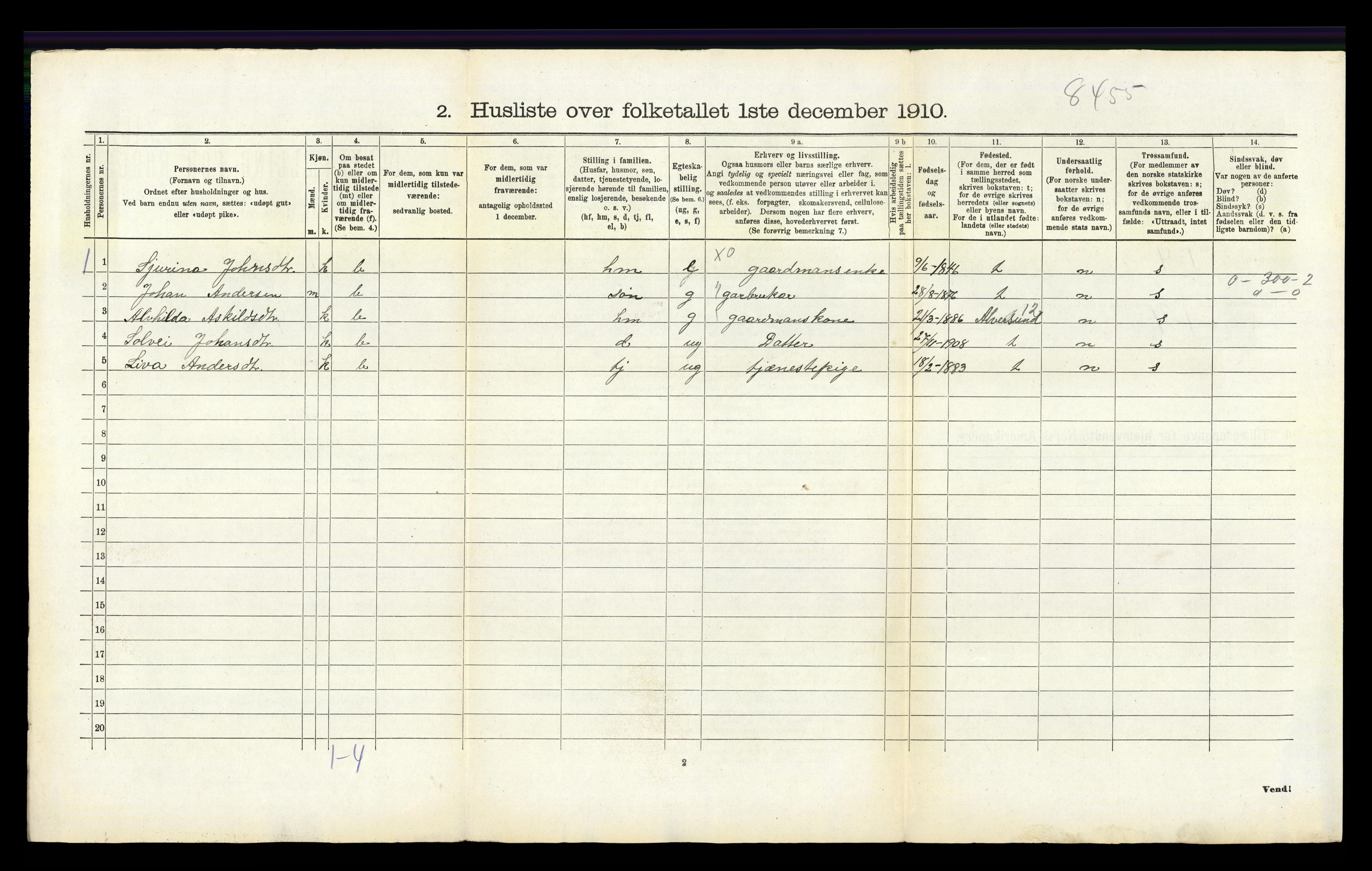 RA, Folketelling 1910 for 1254 Hamre herred, 1910, s. 61