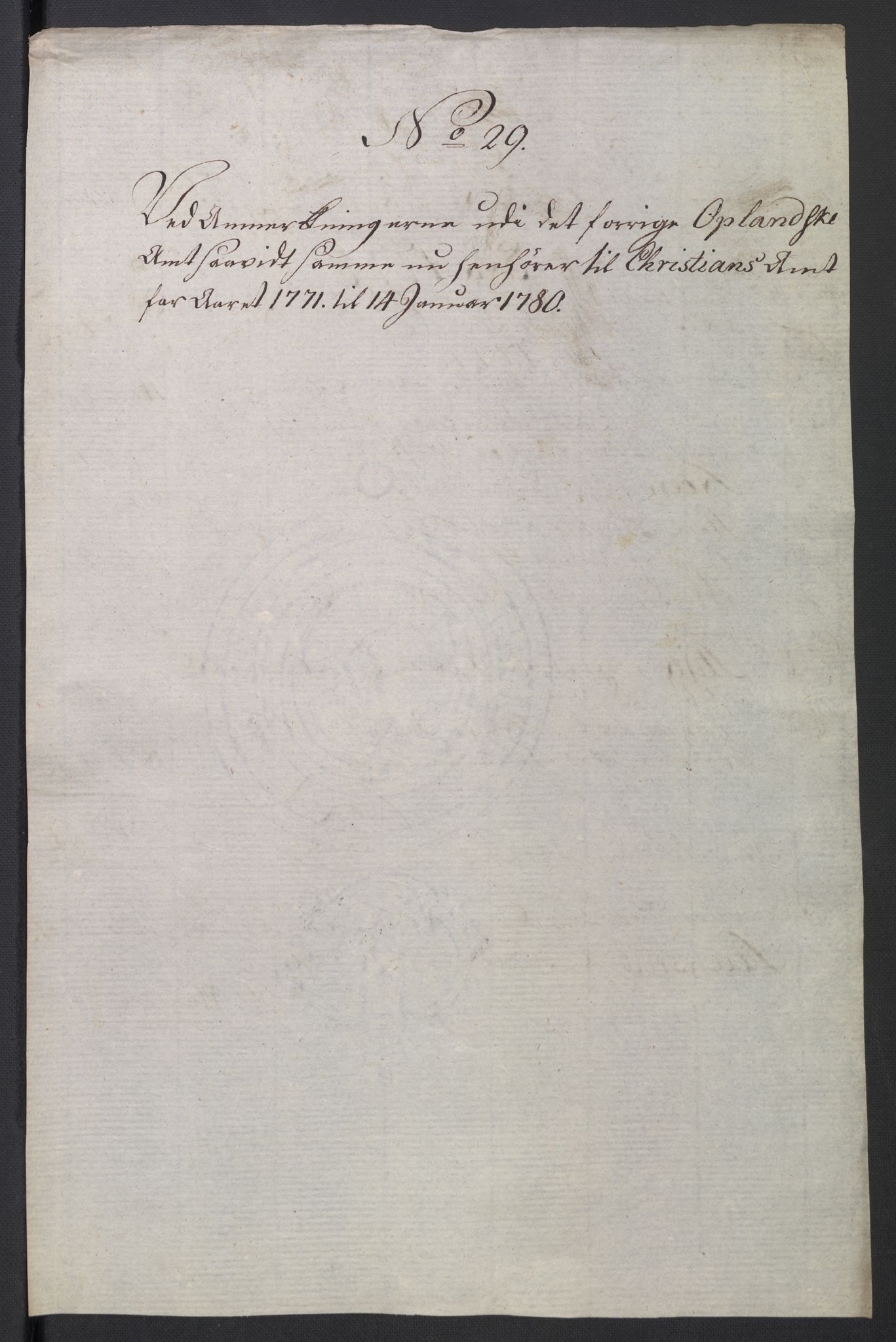 Rentekammeret inntil 1814, Reviderte regnskaper, Mindre regnskaper, AV/RA-EA-4068/Rb/L0014: Opplands amt, 1771-1779, s. 12