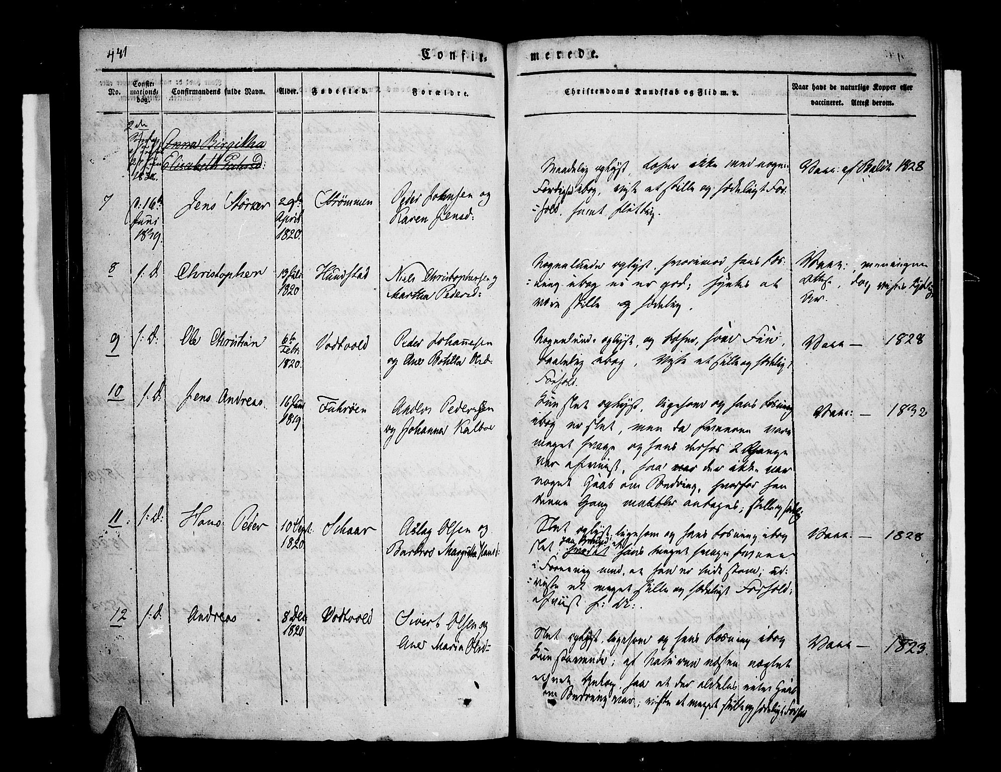 Kvæfjord sokneprestkontor, AV/SATØ-S-1323/G/Ga/Gaa/L0003kirke: Ministerialbok nr. 3, 1830-1857, s. 441