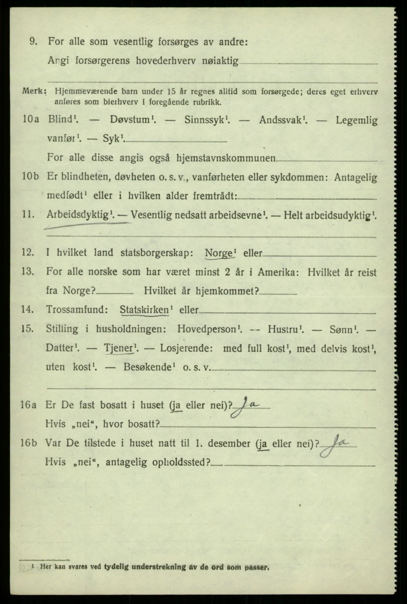 SAB, Folketelling 1920 for 1238 Kvam herred, 1920, s. 1998