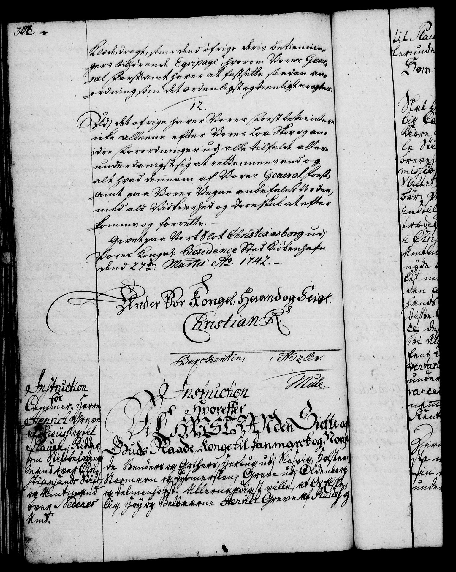 Rentekammeret, Kammerkanselliet, RA/EA-3111/G/Gg/Ggi/L0002: Norsk instruksjonsprotokoll med register (merket RK 53.35), 1729-1751, s. 301