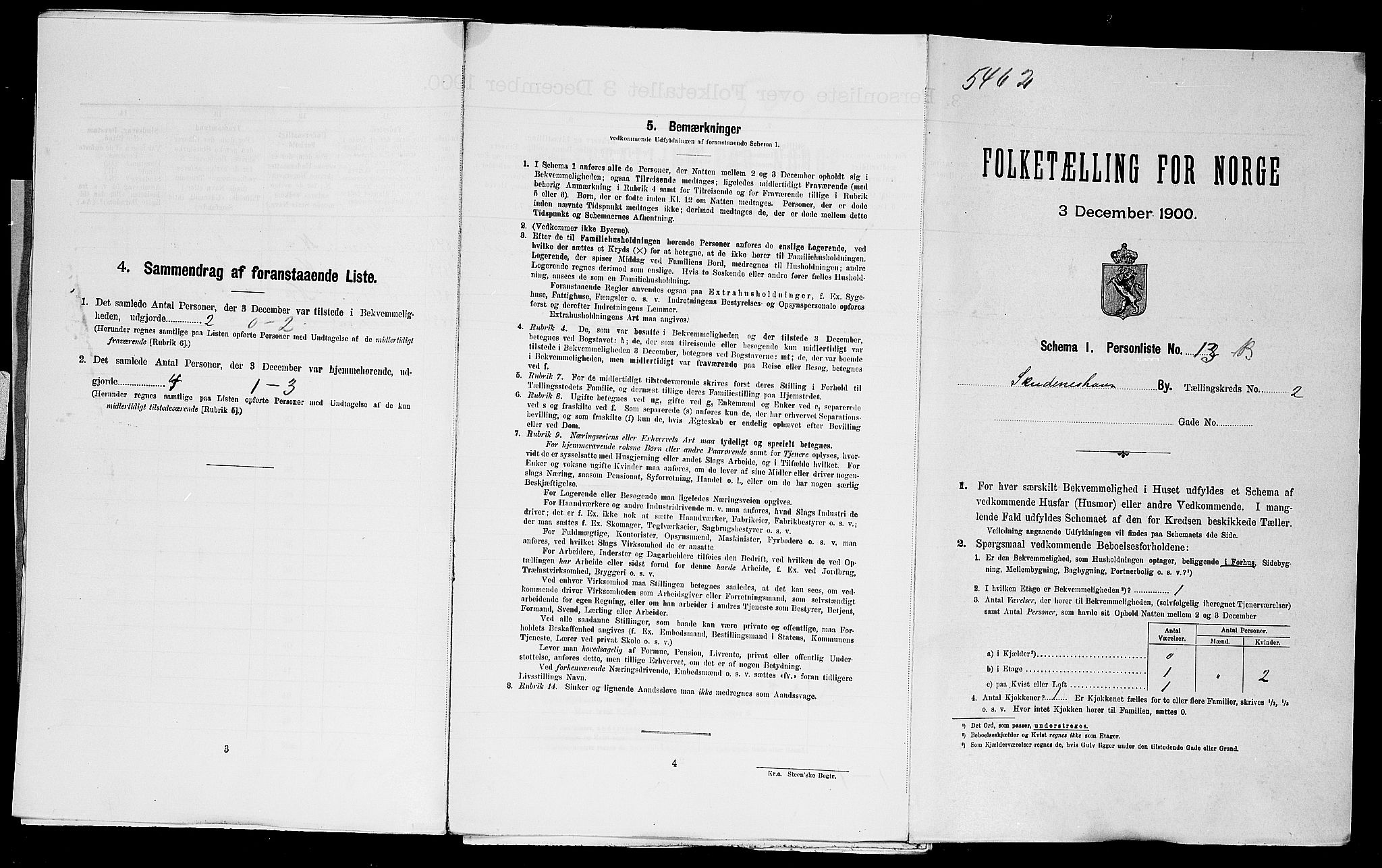 SAST, Folketelling 1900 for 1104 Skudeneshavn ladested, 1900, s. 48