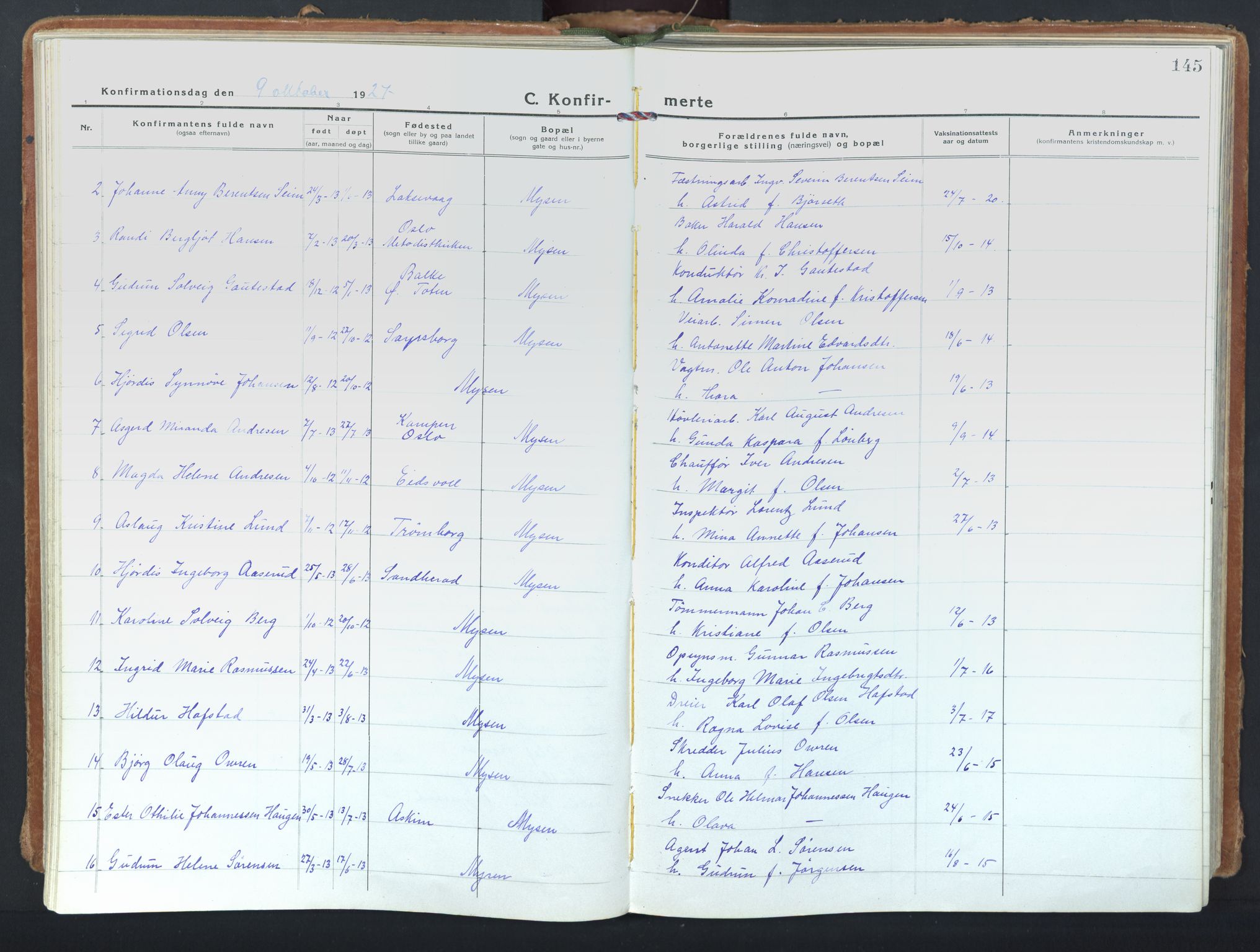 Eidsberg prestekontor Kirkebøker, AV/SAO-A-10905/F/Fd/L0001: Ministerialbok nr. IV 1, 1921-1948, s. 145