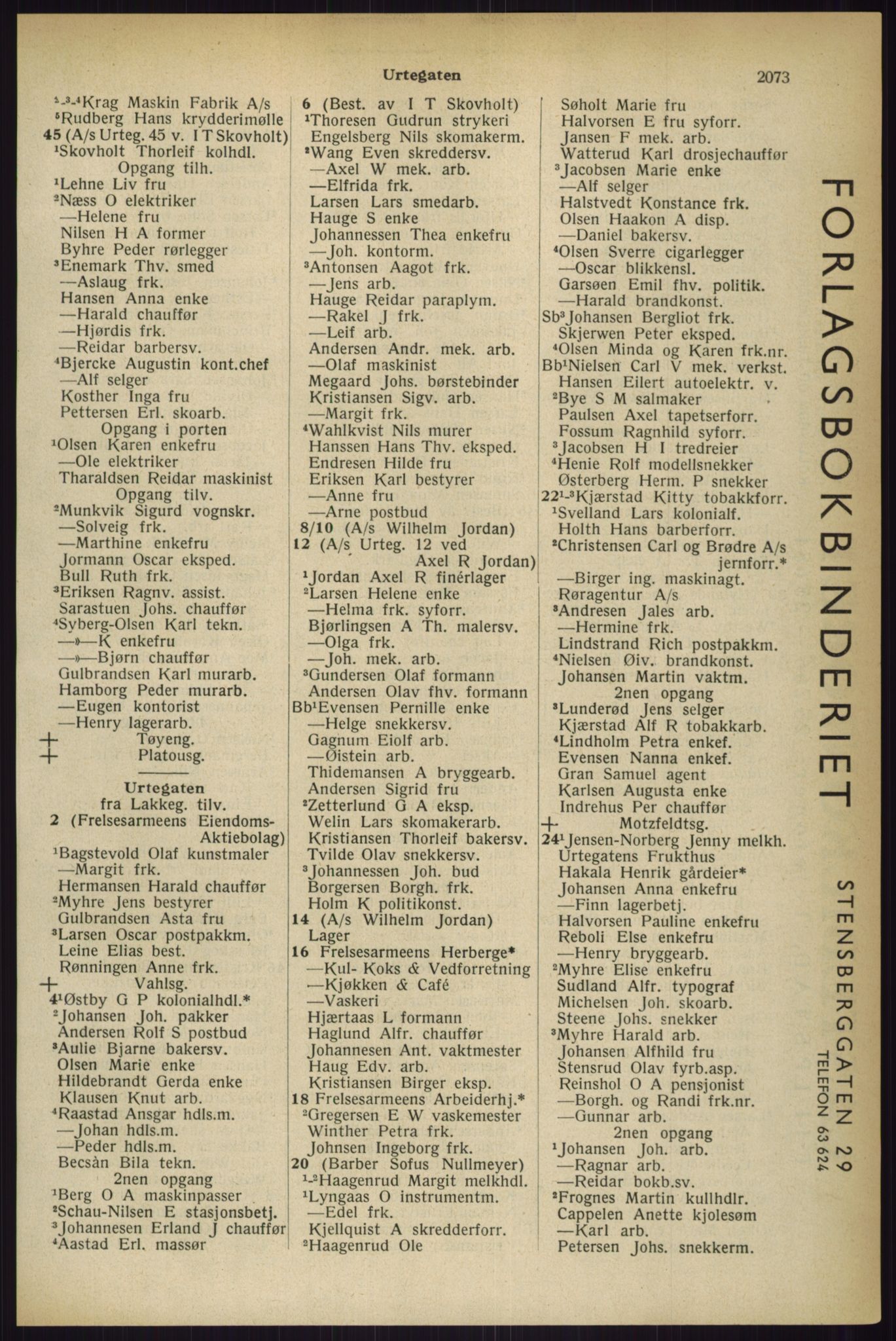 Kristiania/Oslo adressebok, PUBL/-, 1933, s. 2073
