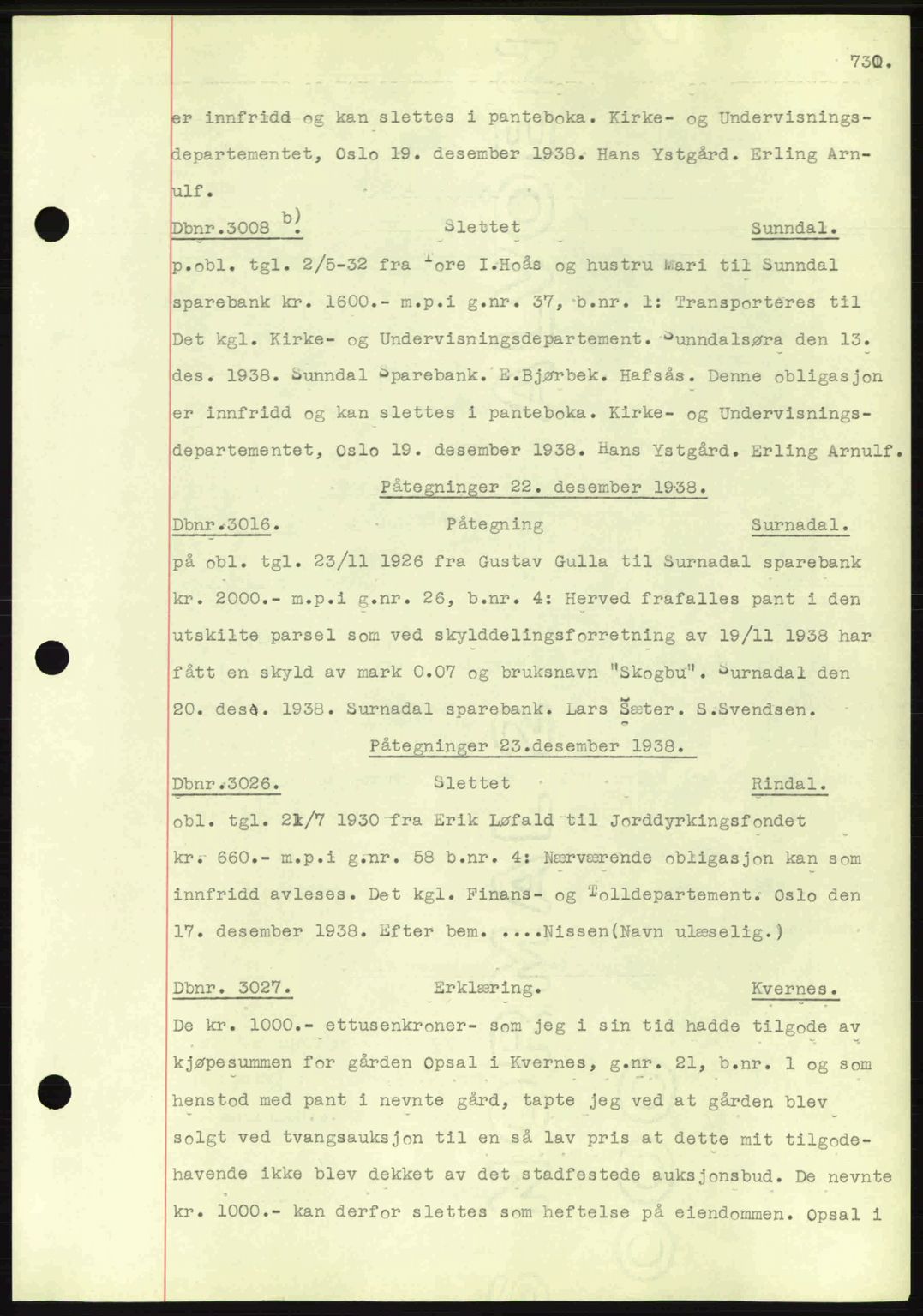 Nordmøre sorenskriveri, SAT/A-4132/1/2/2Ca: Pantebok nr. C80, 1936-1939, Dagboknr: 3008/1938