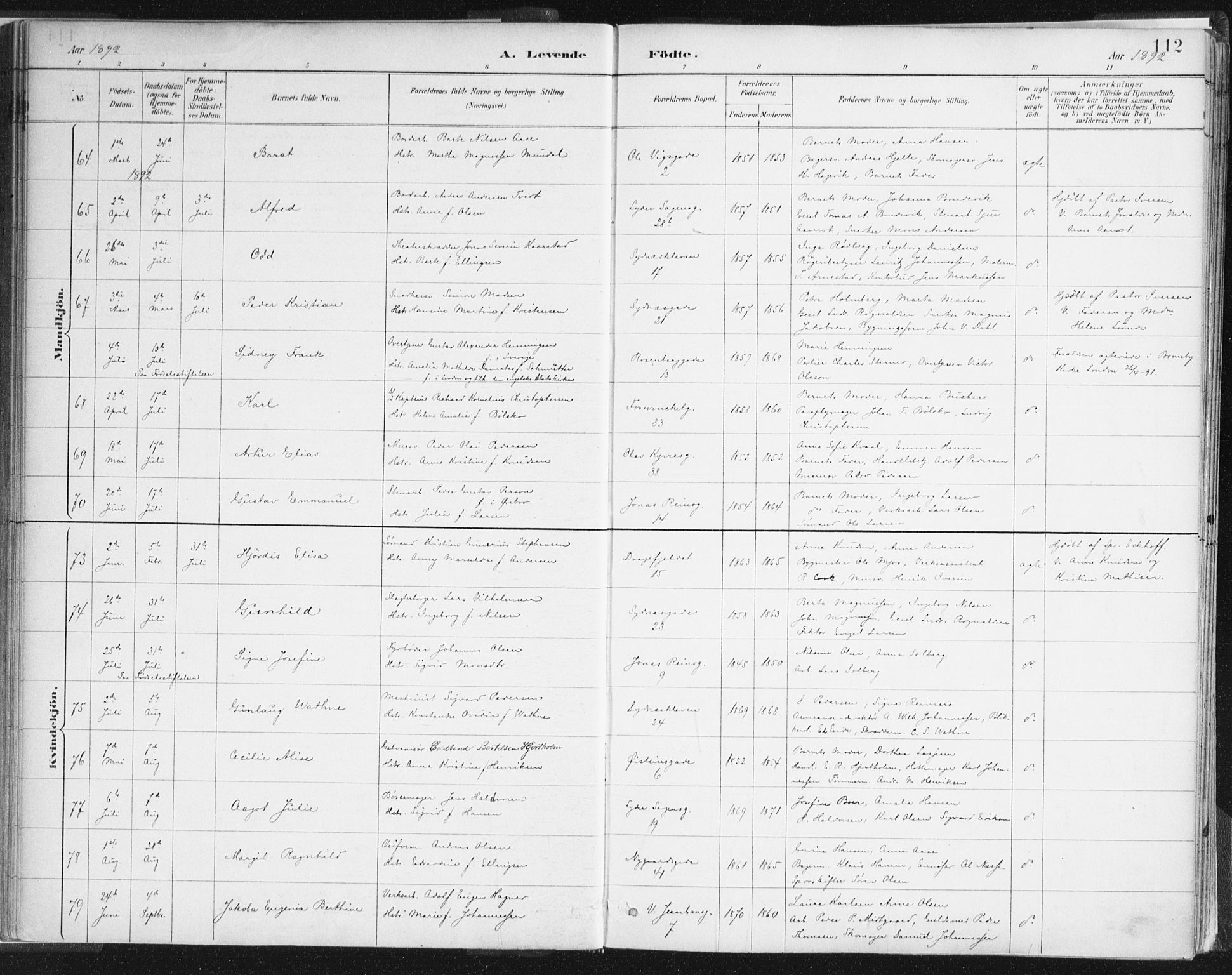 Johanneskirken sokneprestembete, SAB/A-76001/H/Haa/L0001: Ministerialbok nr. A 1, 1885-1900, s. 112