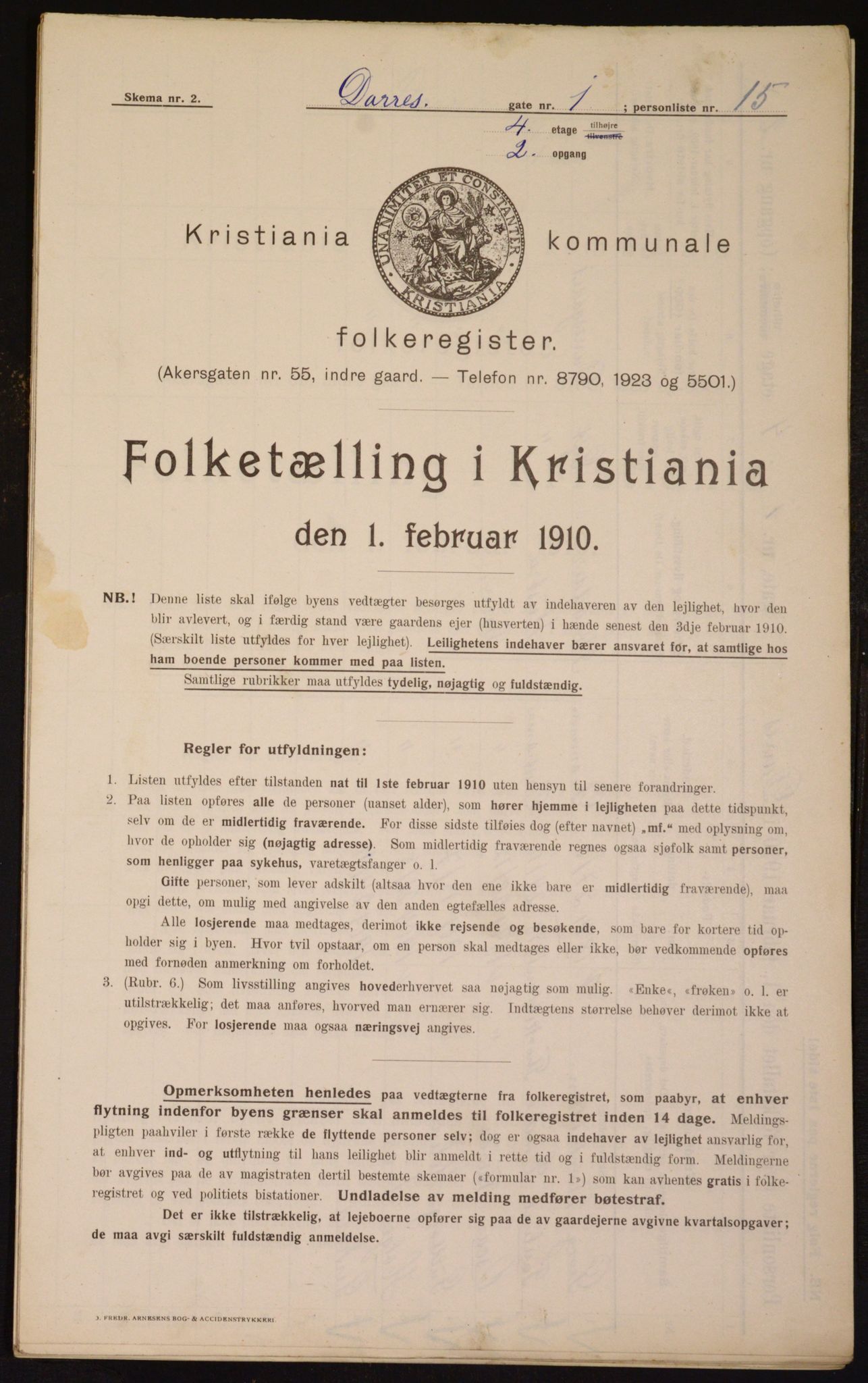 OBA, Kommunal folketelling 1.2.1910 for Kristiania, 1910, s. 14708