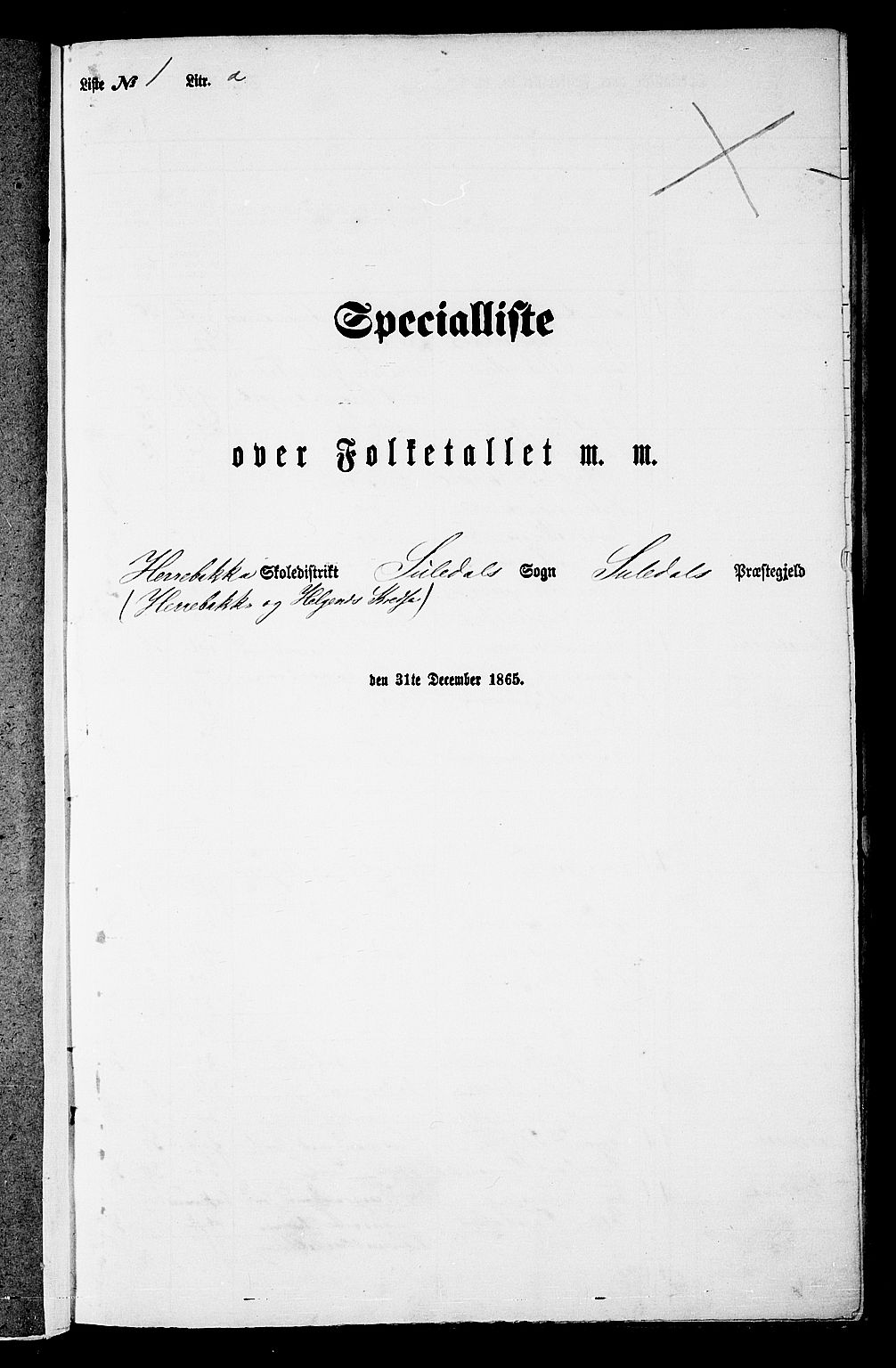 RA, Folketelling 1865 for 1134P Suldal prestegjeld, 1865, s. 11