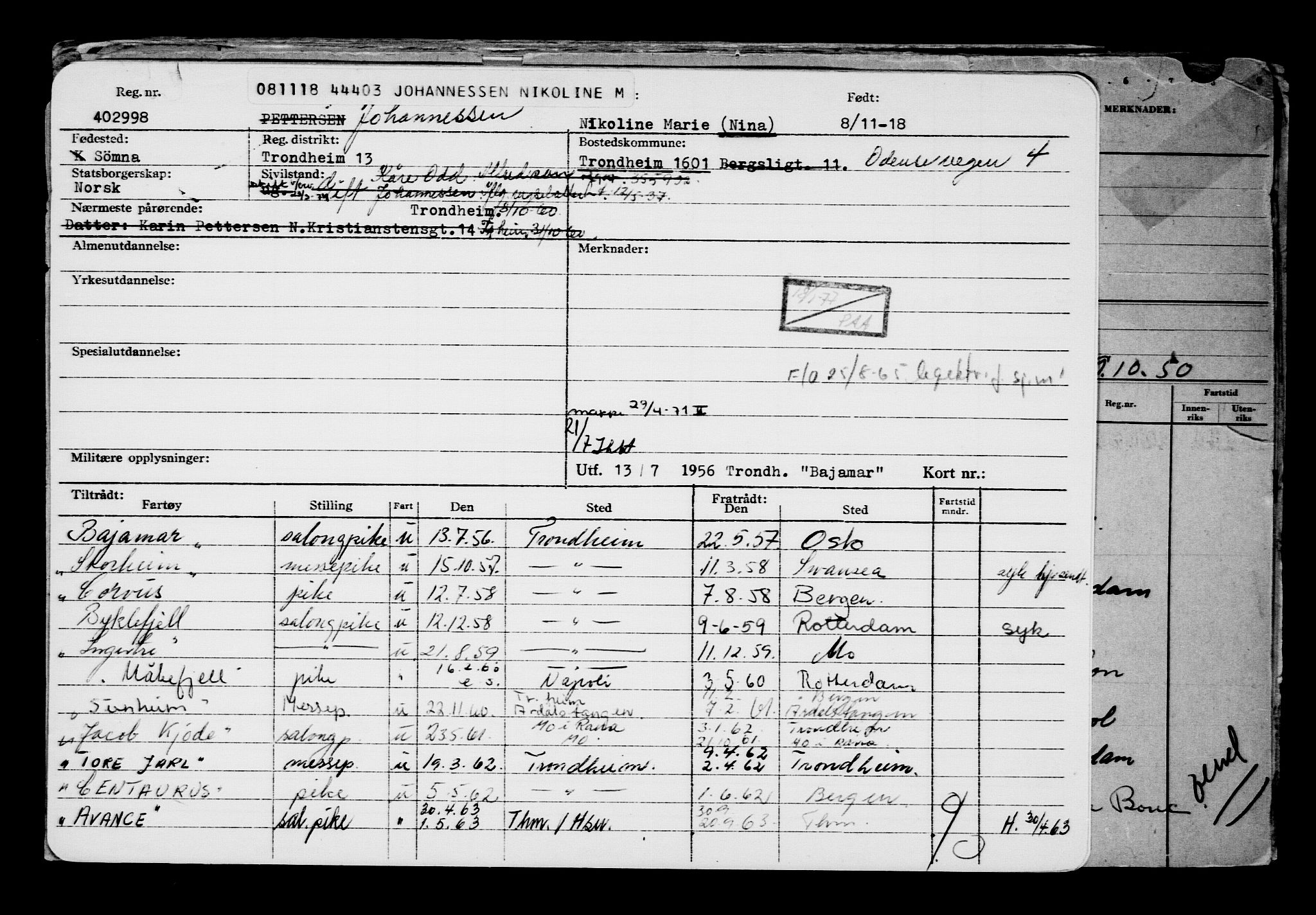 Direktoratet for sjømenn, AV/RA-S-3545/G/Gb/L0163: Hovedkort, 1918, s. 787