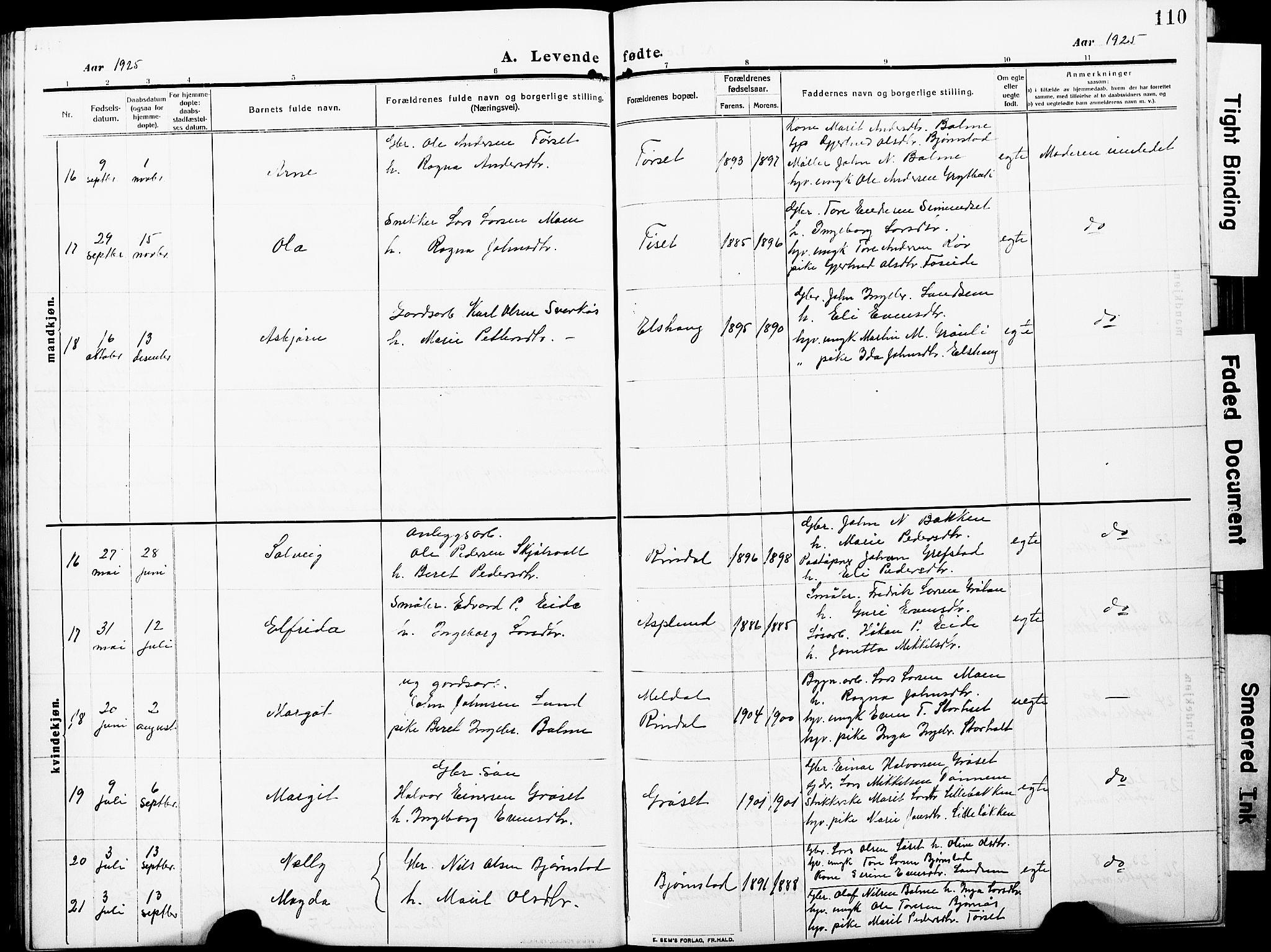 Ministerialprotokoller, klokkerbøker og fødselsregistre - Møre og Romsdal, AV/SAT-A-1454/598/L1079: Klokkerbok nr. 598C04, 1909-1927, s. 110