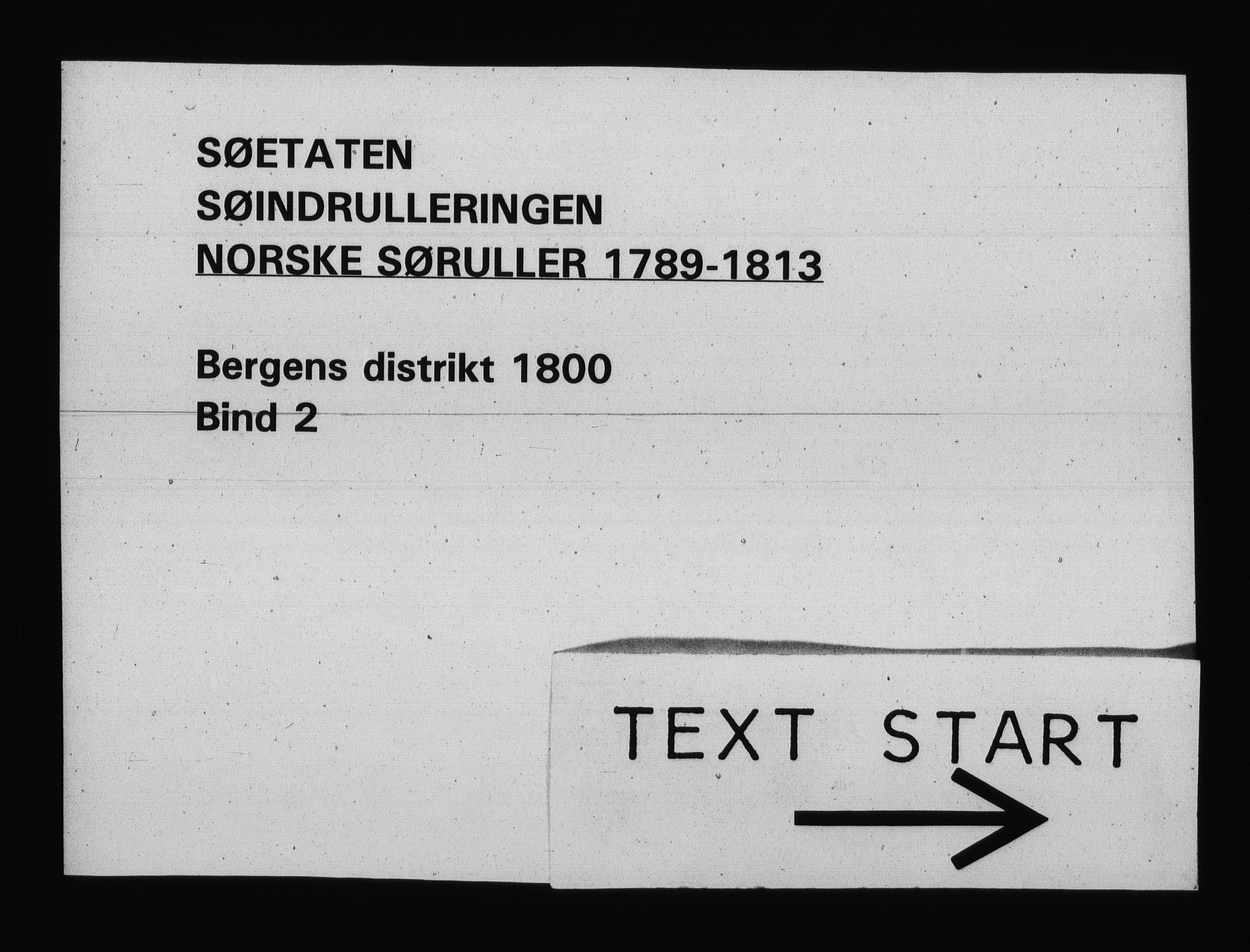 Sjøetaten, RA/EA-3110/F/L0230: Bergen distrikt, bind 2, 1800