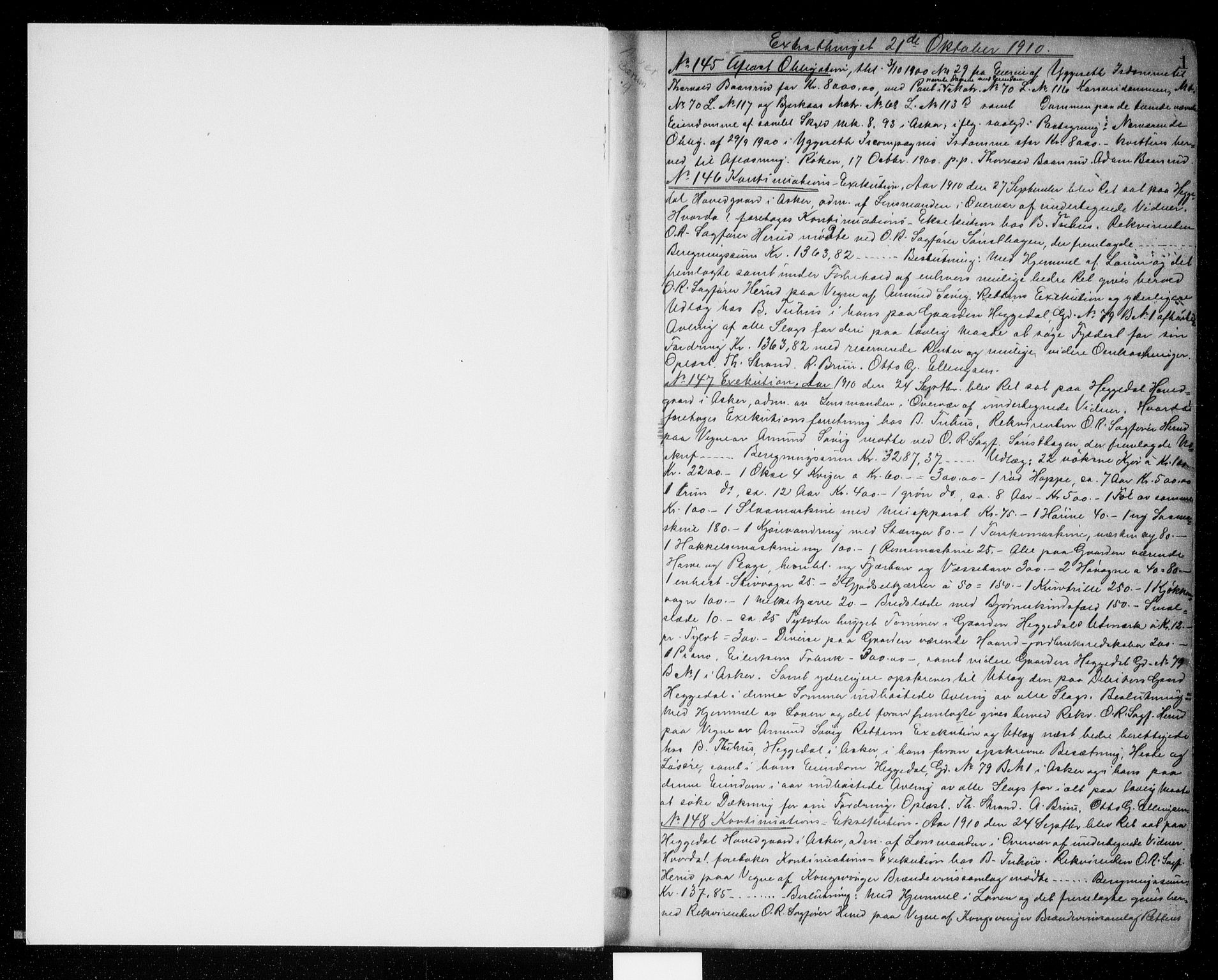 Aker sorenskriveri, SAO/A-10895/G/Gb/Gbb/L0004: Pantebok nr. II 4, 1910-1912, s. 0-1