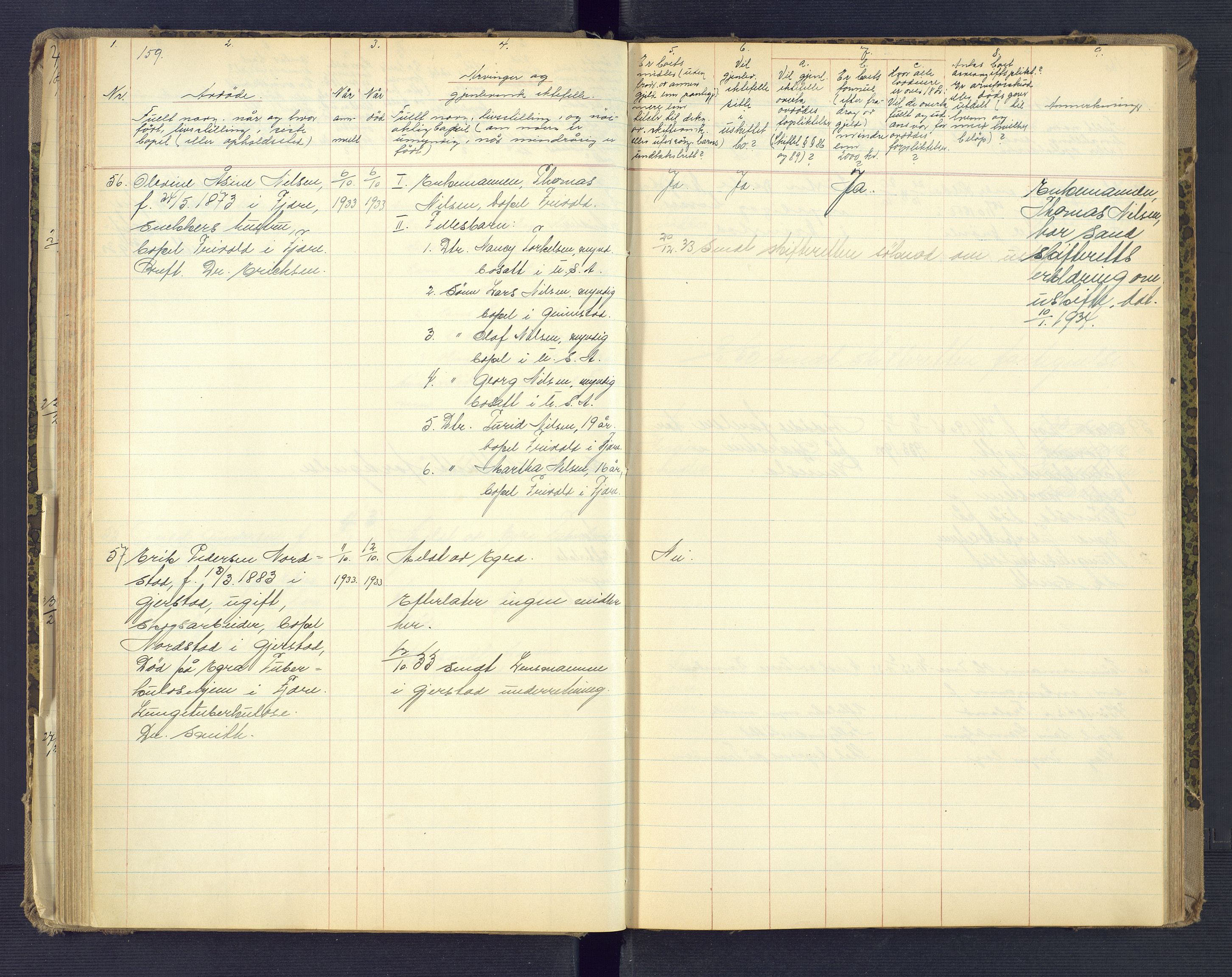 Landvik og Fjære lensmannskontor, AV/SAK-1241-0027/F/Fe/L0003: Anmeldte dødsfall nr 32, 1926-1935, s. 159