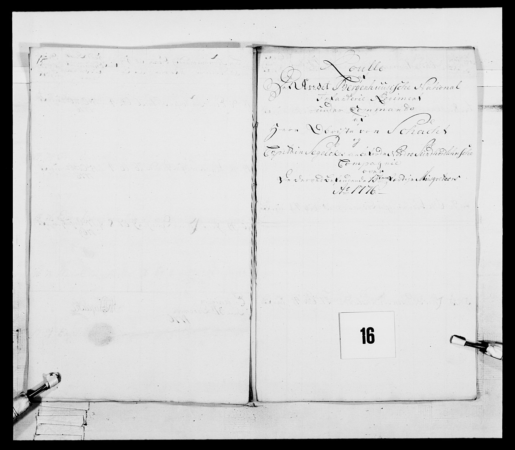 Generalitets- og kommissariatskollegiet, Det kongelige norske kommissariatskollegium, AV/RA-EA-5420/E/Eh/L0094: 2. Bergenhusiske nasjonale infanteriregiment, 1776-1779, s. 64