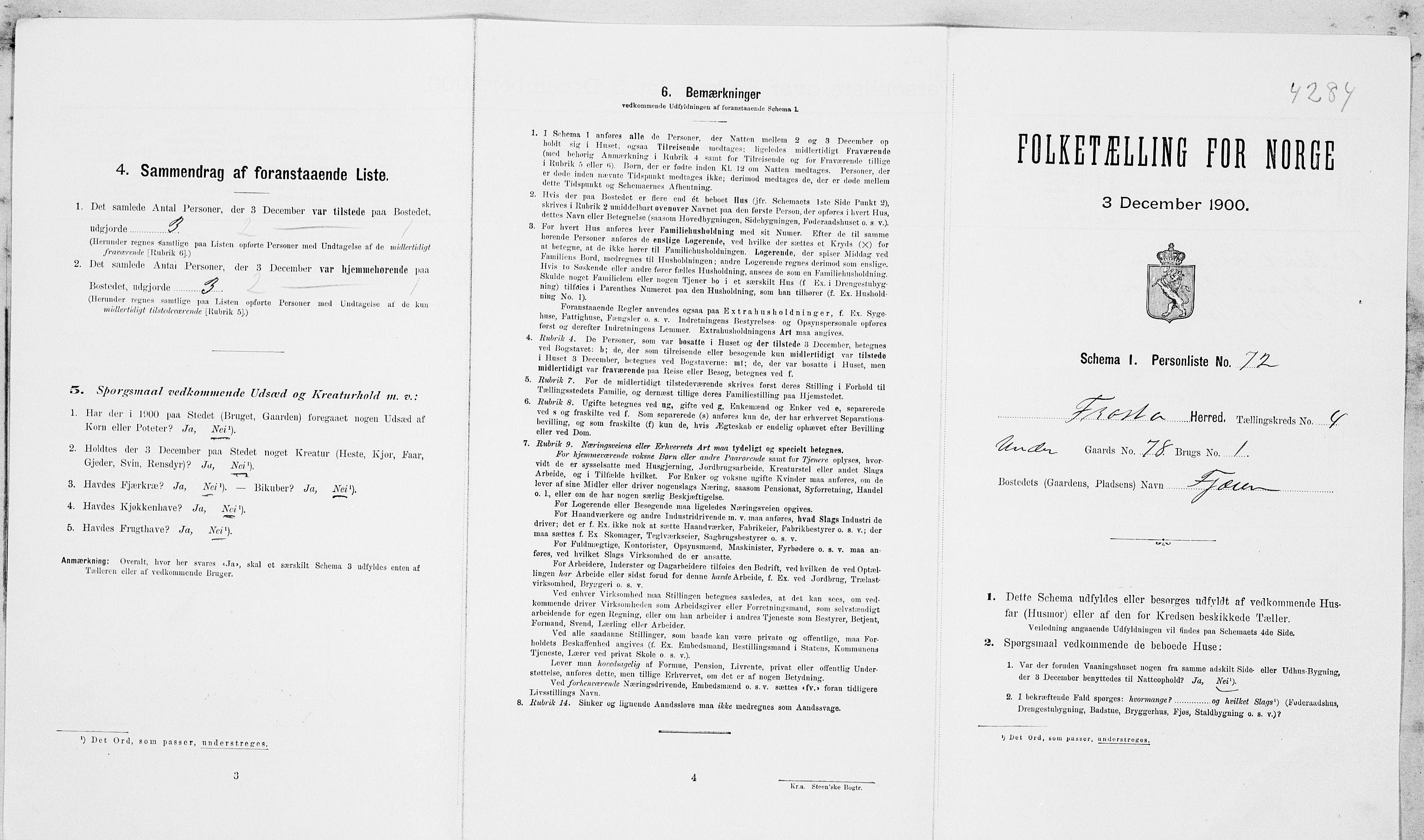 SAT, Folketelling 1900 for 1717 Frosta herred, 1900, s. 557