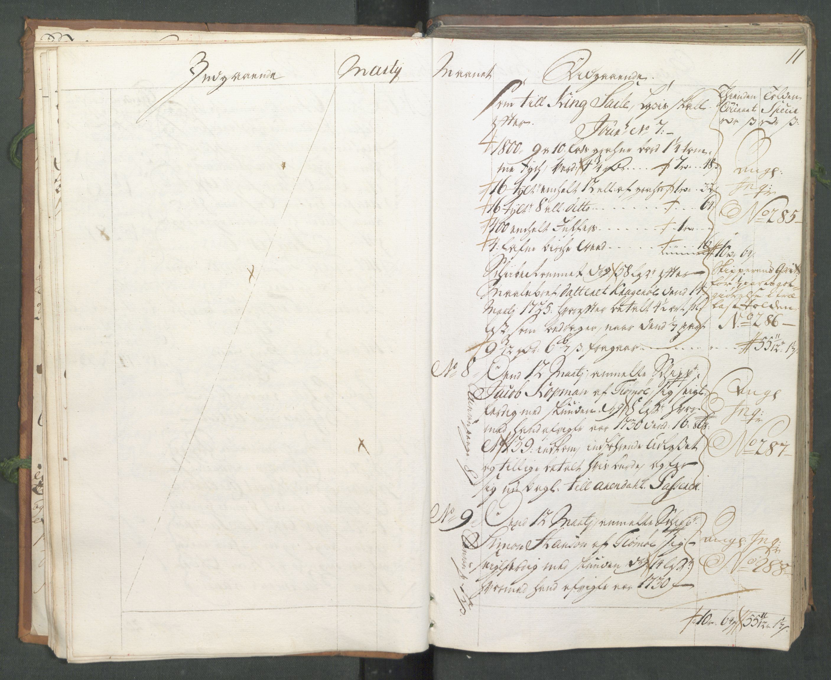 Generaltollkammeret, tollregnskaper, AV/RA-EA-5490/R11/L0014/0001: Tollregnskaper Larvik og Sandefjord / Hovedtollbok, 1731, s. 10b-11a