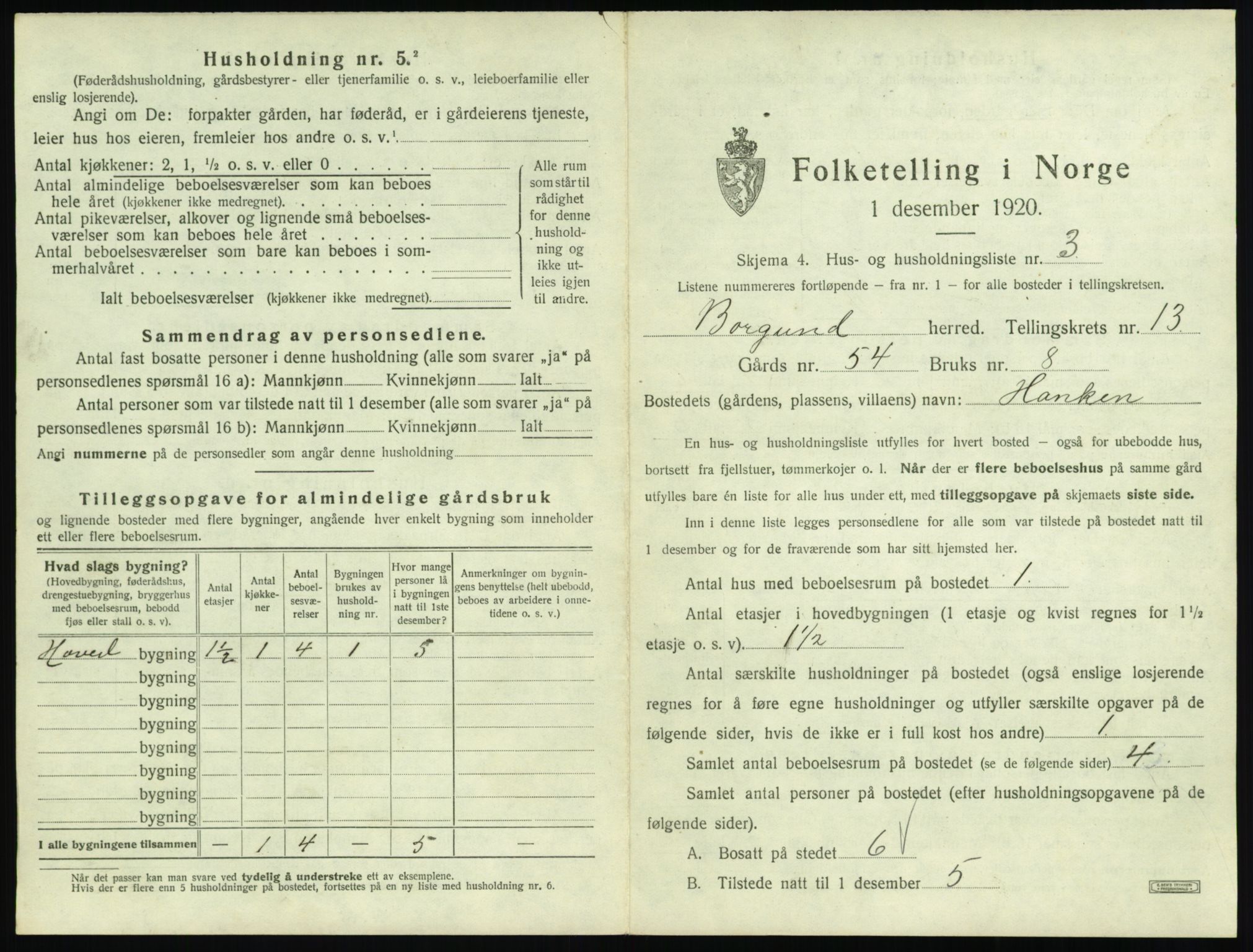 SAT, Folketelling 1920 for 1531 Borgund herred, 1920, s. 1254