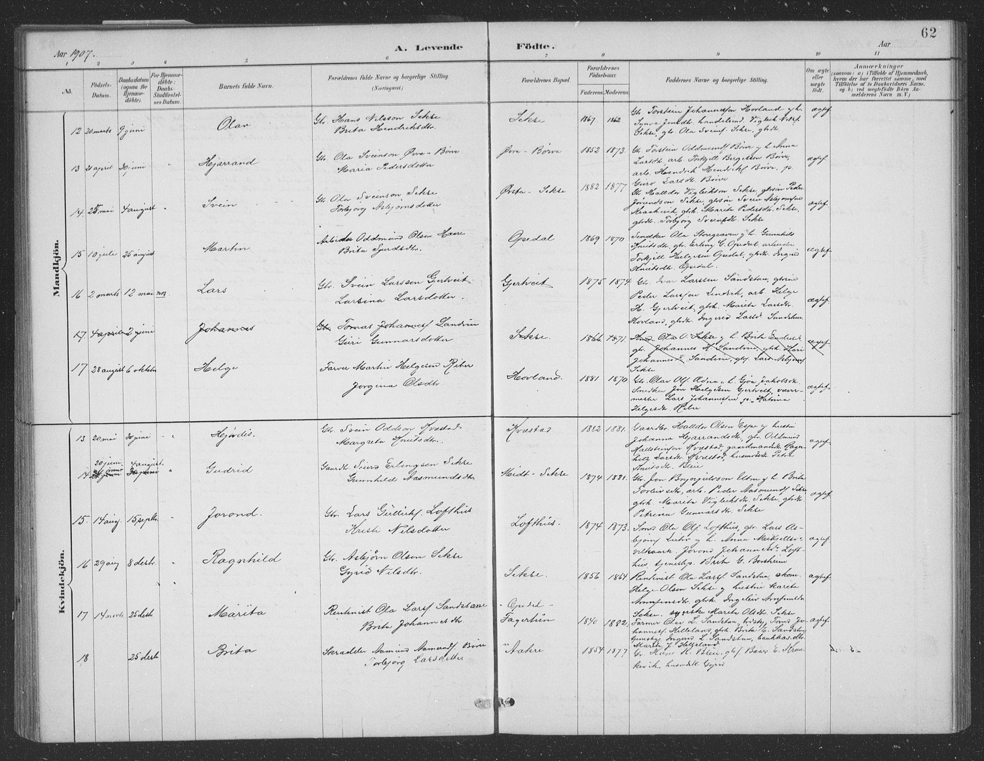 Ullensvang sokneprestembete, AV/SAB-A-78701/H/Hab: Klokkerbok nr. B 11, 1887-1939, s. 62