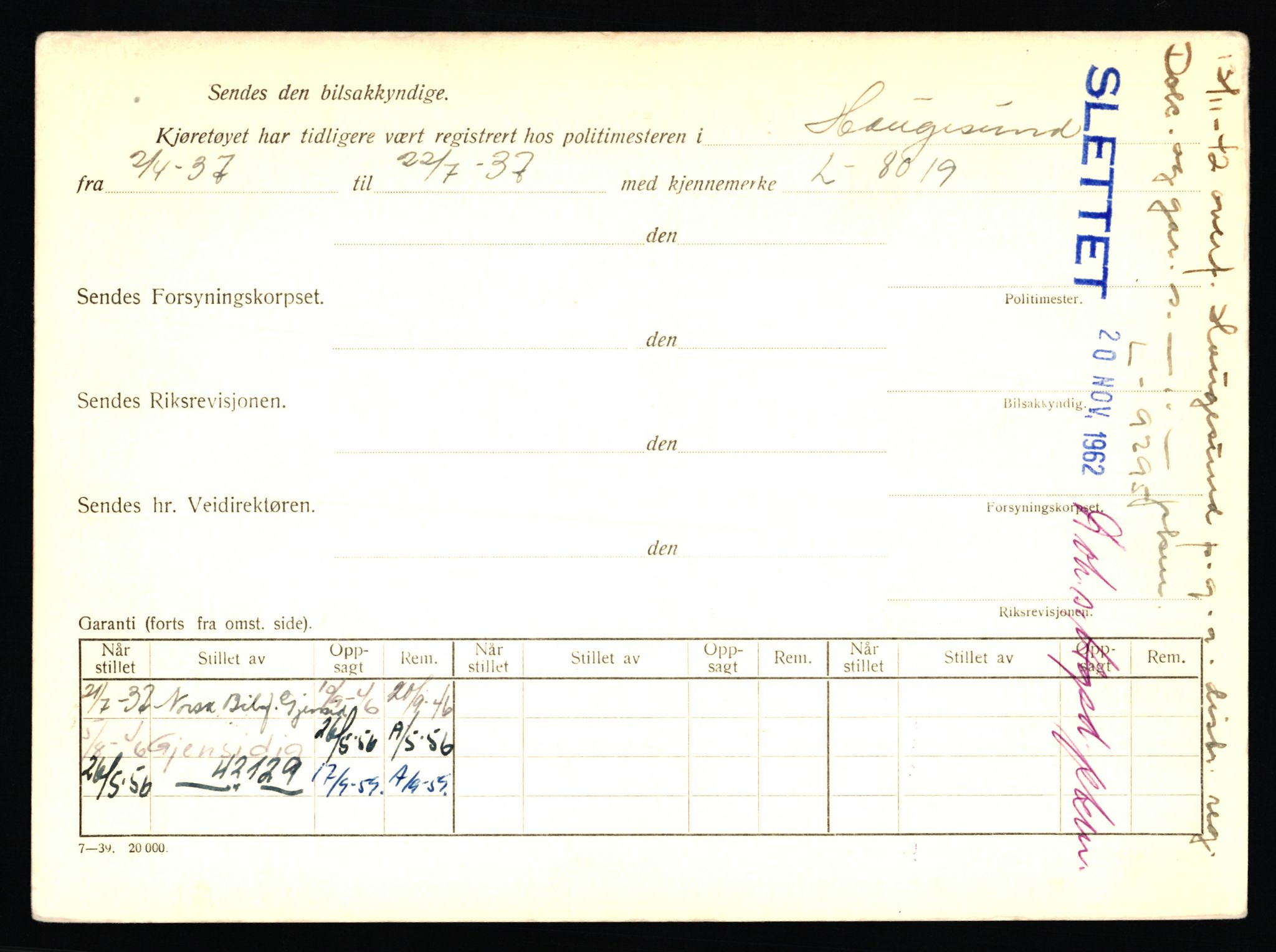 Stavanger trafikkstasjon, AV/SAST-A-101942/0/F/L0018: L-10000 - L-10499, 1930-1971, s. 156