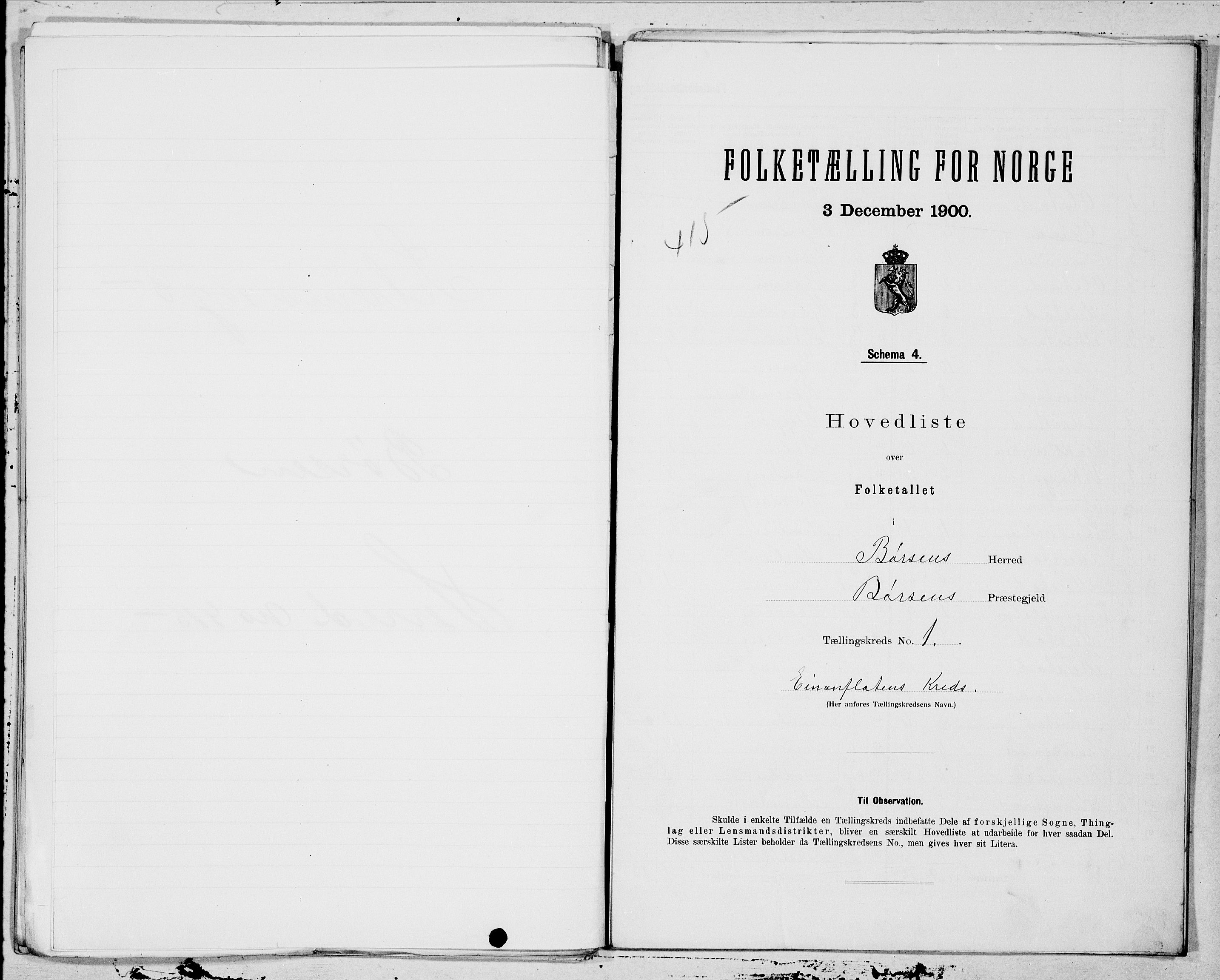 SAT, Folketelling 1900 for 1658 Børsa herred, 1900, s. 2