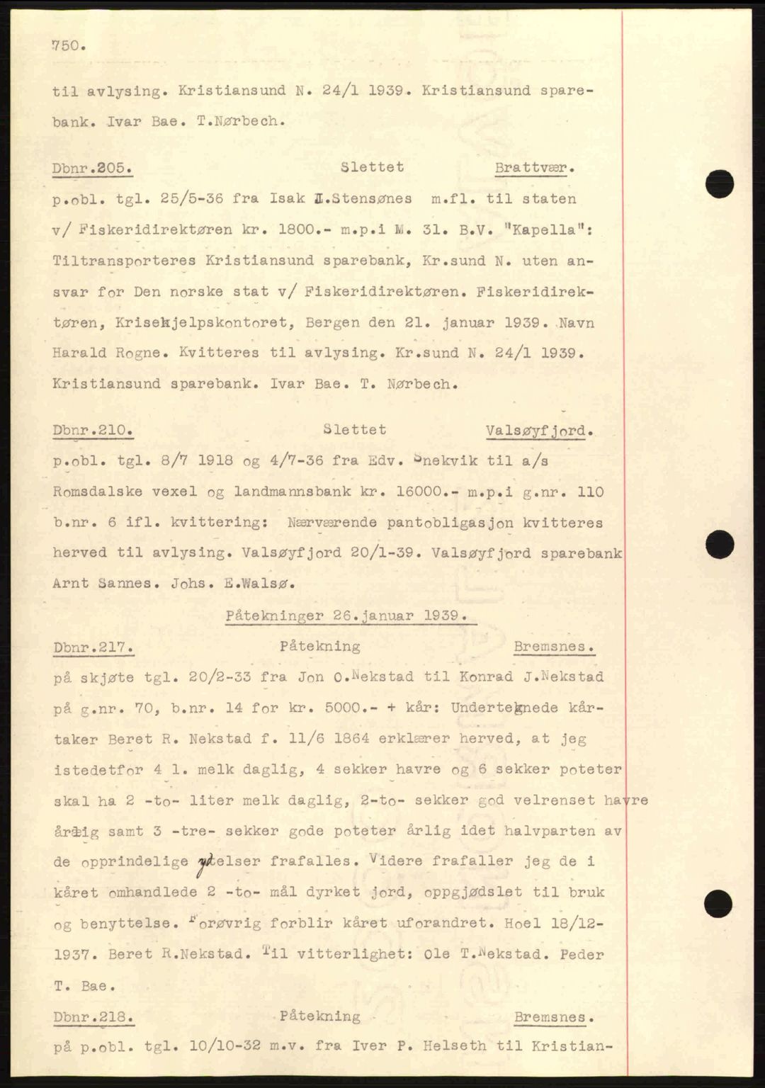 Nordmøre sorenskriveri, SAT/A-4132/1/2/2Ca: Pantebok nr. C80, 1936-1939, Dagboknr: 205/1939