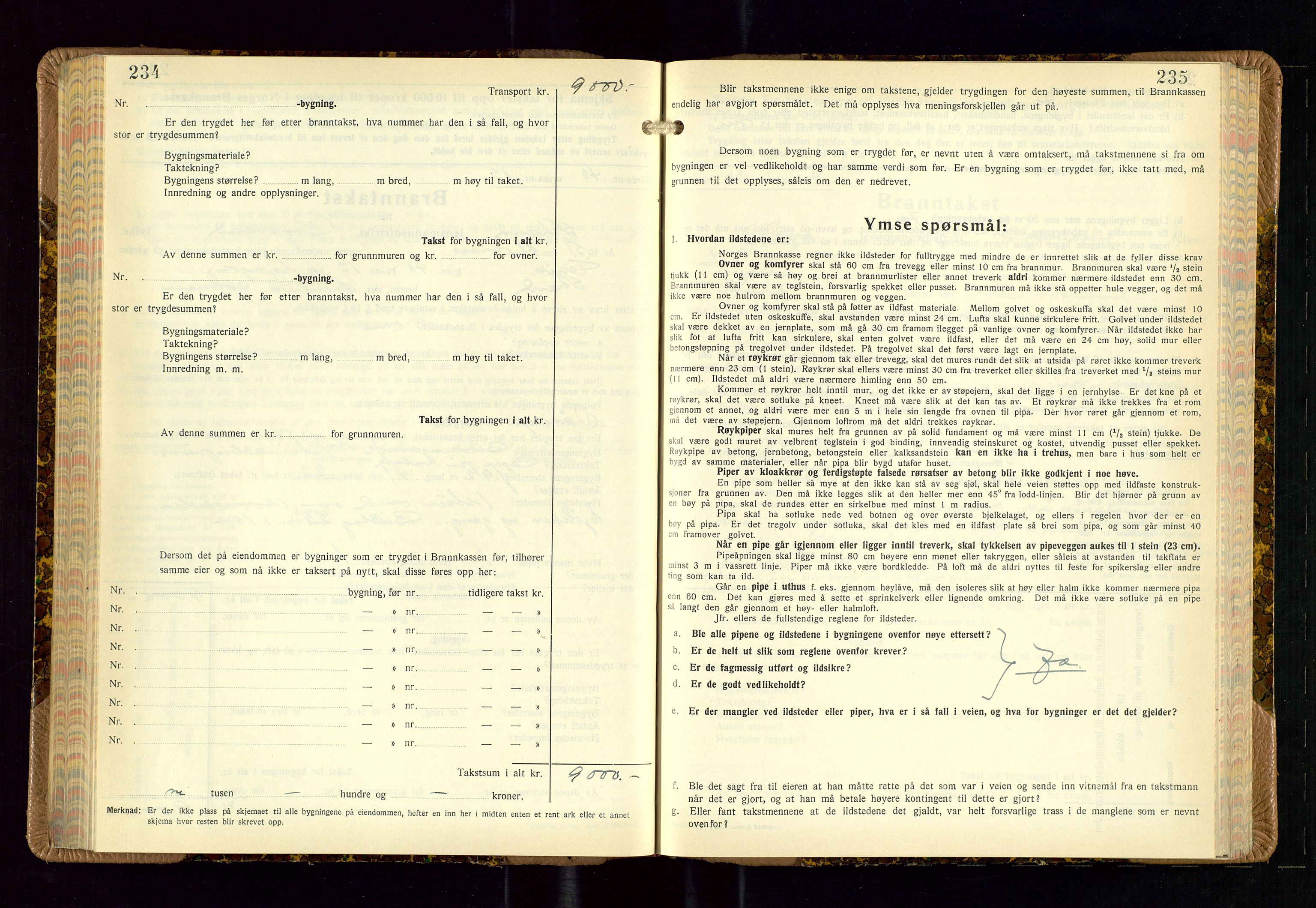 Strand og Forsand lensmannskontor, AV/SAST-A-100451/Gob/L0002: Branntakstprotokoll, 1942-1953, s. 234-235