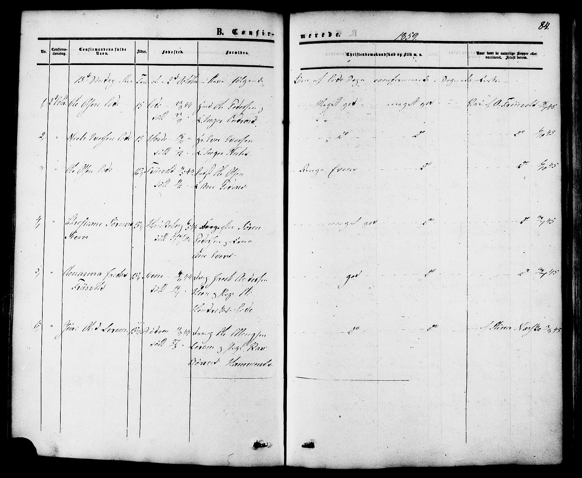 Ministerialprotokoller, klokkerbøker og fødselsregistre - Møre og Romsdal, AV/SAT-A-1454/542/L0552: Ministerialbok nr. 542A02, 1854-1884, s. 84