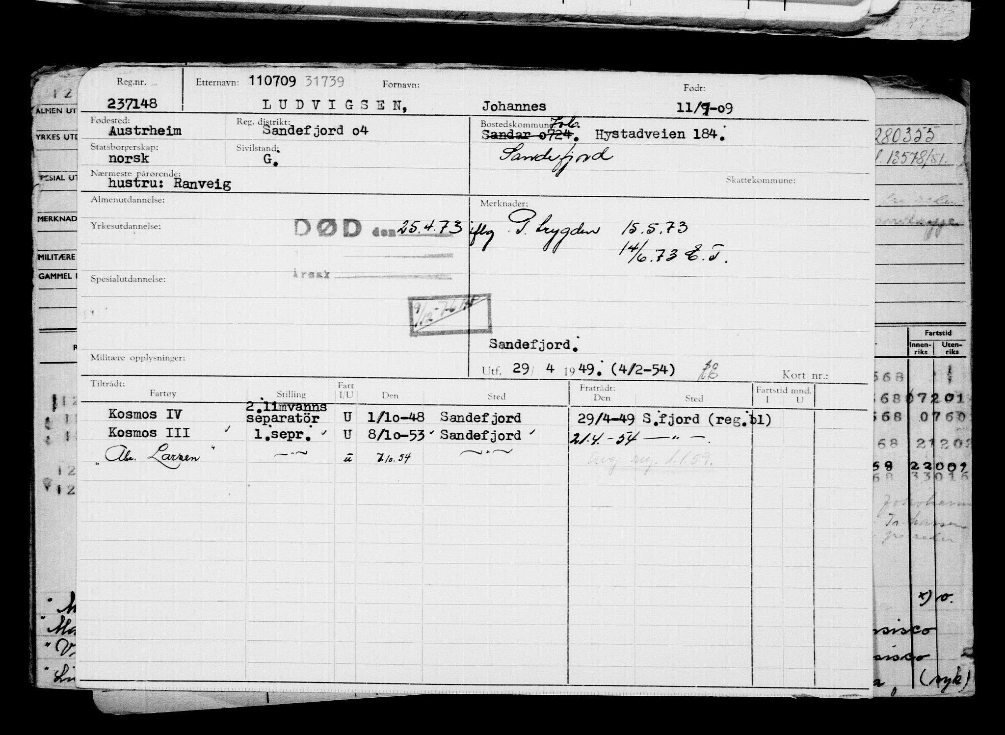 Direktoratet for sjømenn, AV/RA-S-3545/G/Gb/L0084: Hovedkort, 1909, s. 185