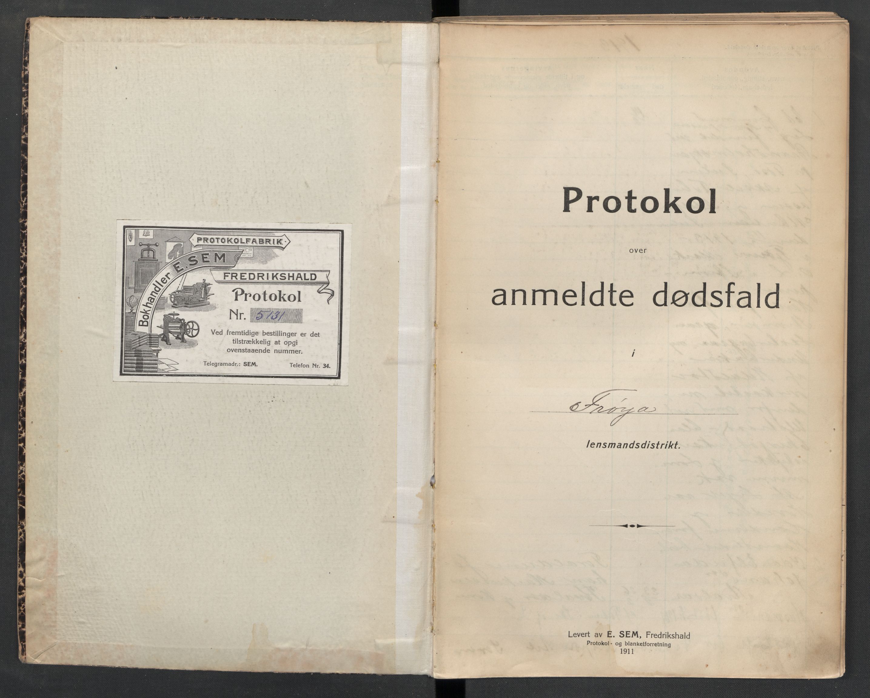 Frøya lensmannskontor, SAT/A-1050/2/Ga/L0002: Dødsfallsprotokoll  (løse ark / vedlegg, se Yb 2), 1913-1918