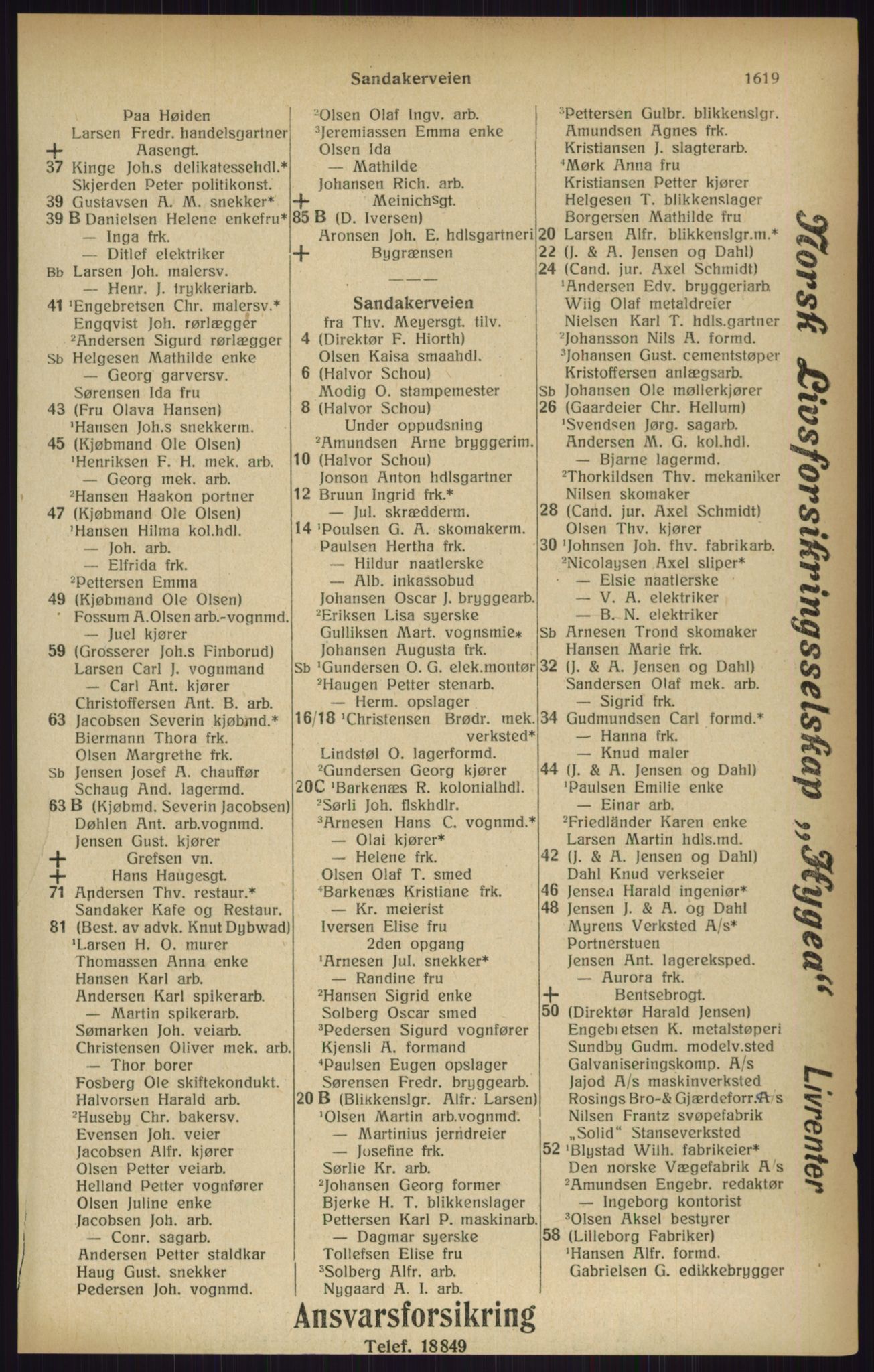 Kristiania/Oslo adressebok, PUBL/-, 1916, s. 1619