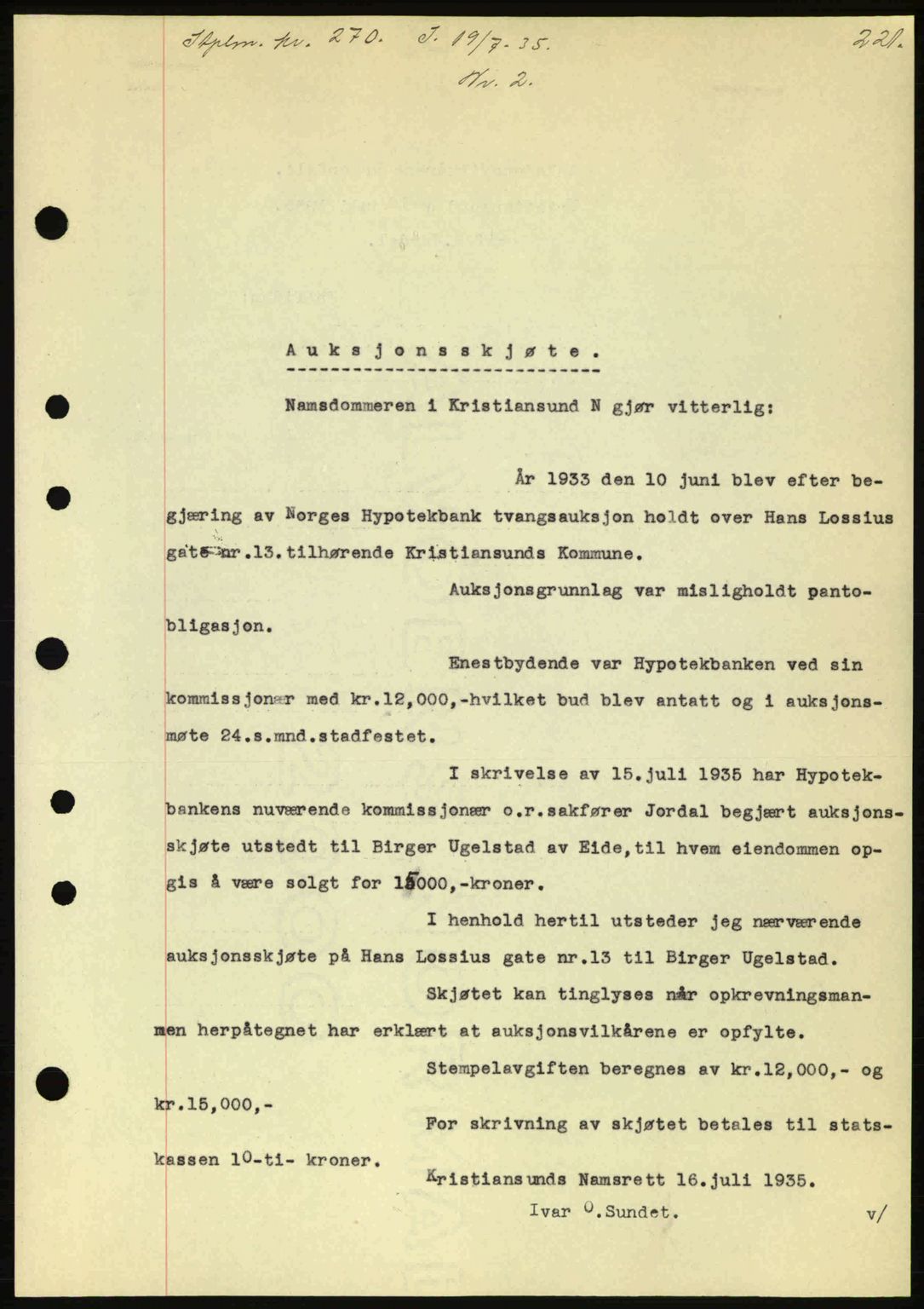 Kristiansund byfogd, SAT/A-4587/A/27: Pantebok nr. 28, 1934-1936, Tingl.dato: 19.07.1935