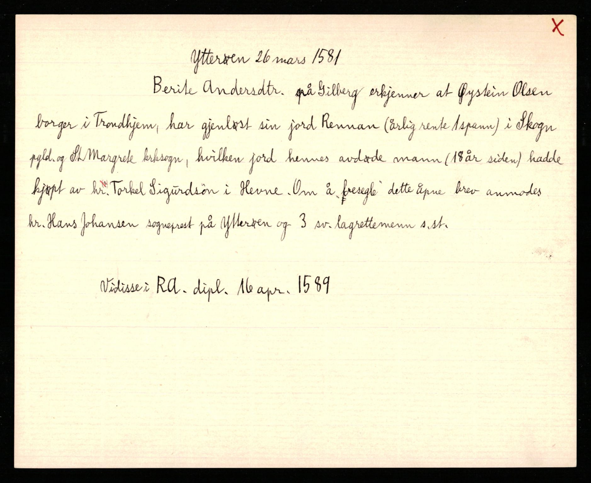 Riksarkivets diplomsamling, AV/RA-EA-5965/F35/F35b/L0002: Riksarkivets diplomer, seddelregister, 1567-1583, s. 593