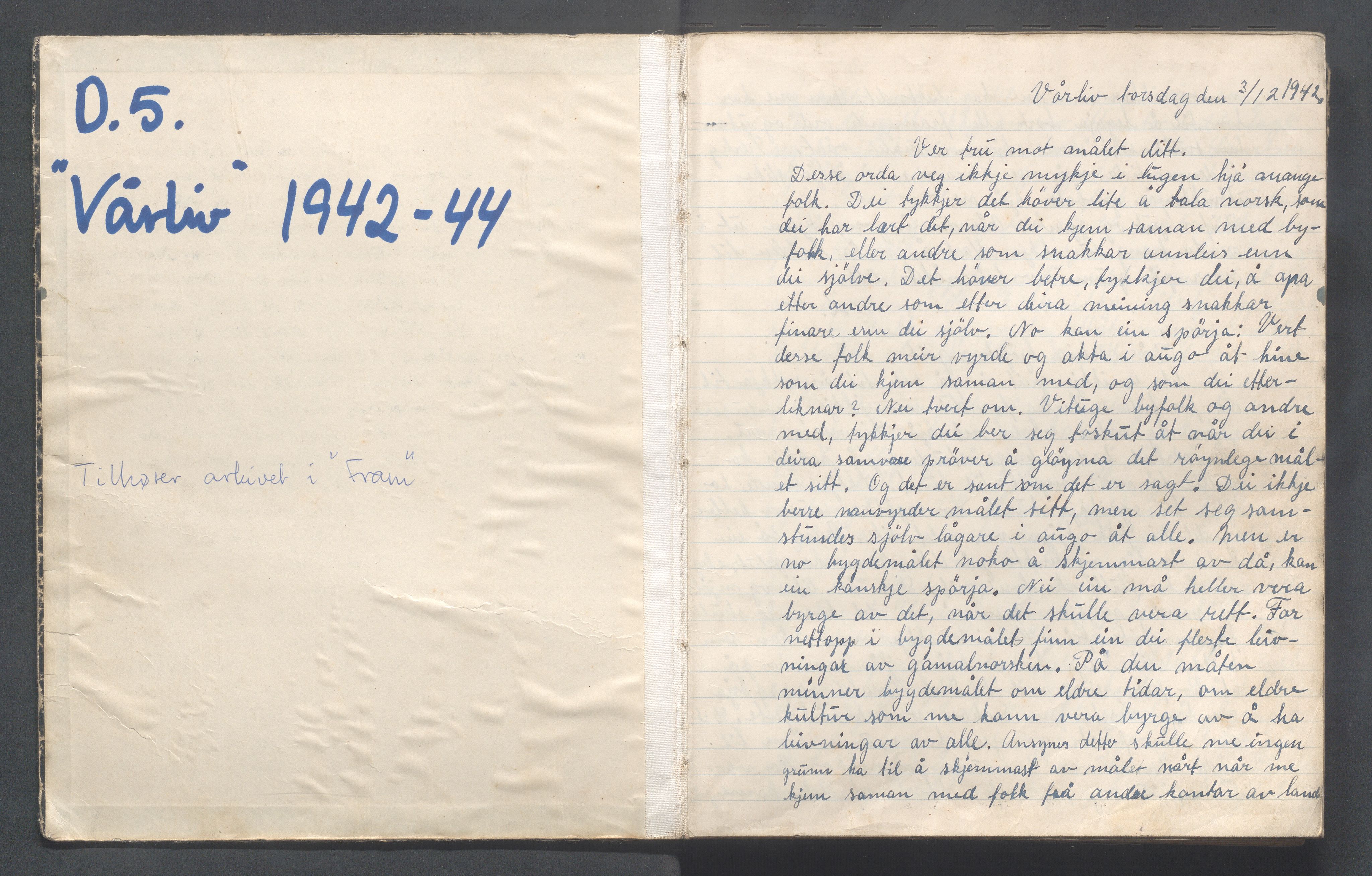 Time kommune - PA 15 Avholdslaget "FRAM", IKAR/K-100875/F/L0004: Håndskrevet blad "Vårliv", 1942-1944, s. 2