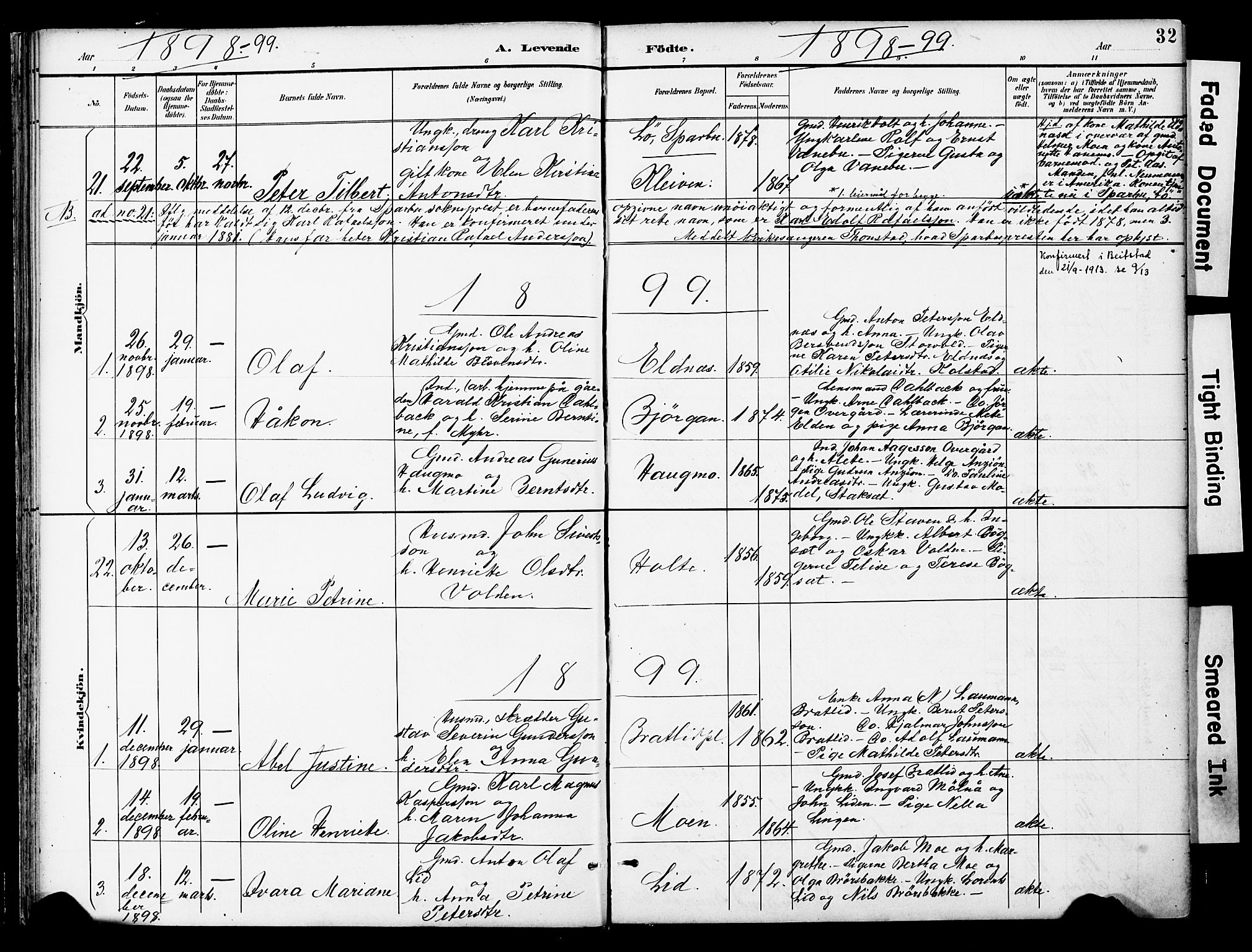 Ministerialprotokoller, klokkerbøker og fødselsregistre - Nord-Trøndelag, AV/SAT-A-1458/742/L0409: Ministerialbok nr. 742A02, 1891-1905, s. 32