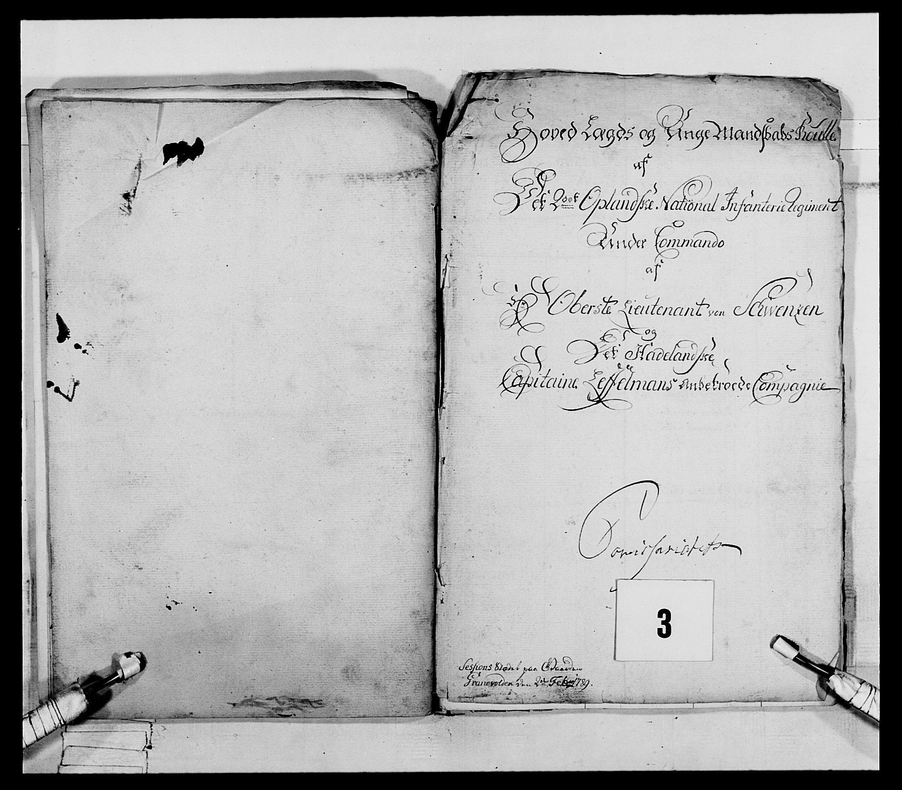 Generalitets- og kommissariatskollegiet, Det kongelige norske kommissariatskollegium, AV/RA-EA-5420/E/Eh/L0066: 2. Opplandske nasjonale infanteriregiment, 1789, s. 77