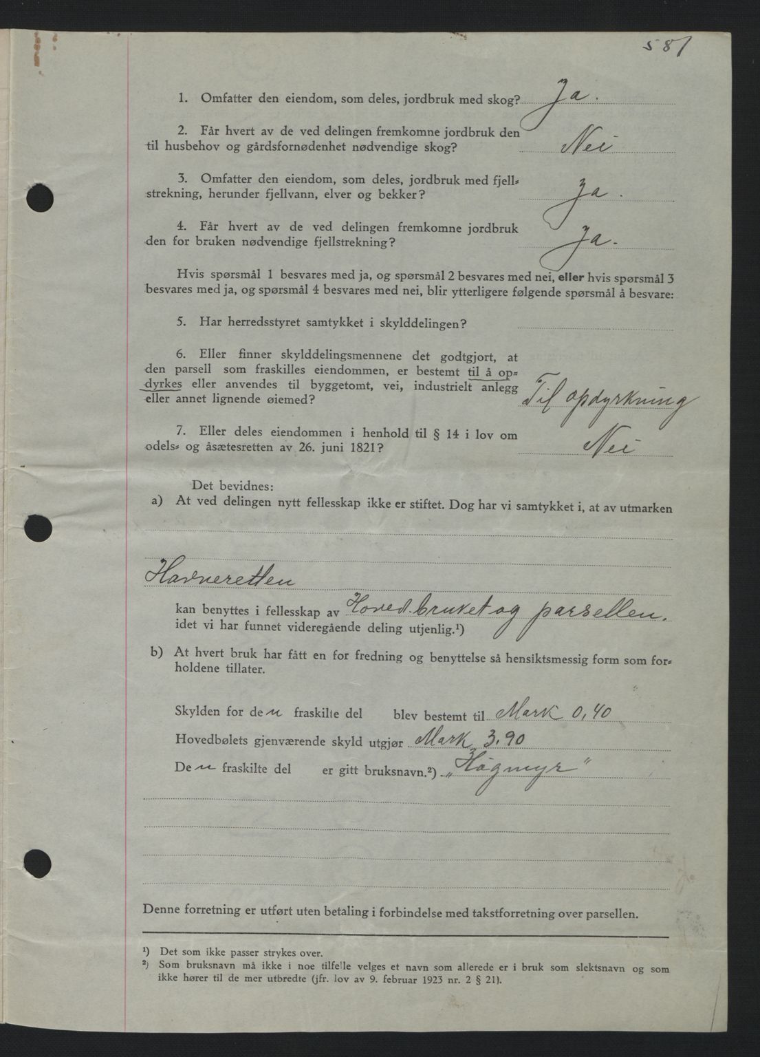 Nordmøre sorenskriveri, AV/SAT-A-4132/1/2/2Ca: Pantebok nr. A93, 1942-1942, Dagboknr: 2212/1942