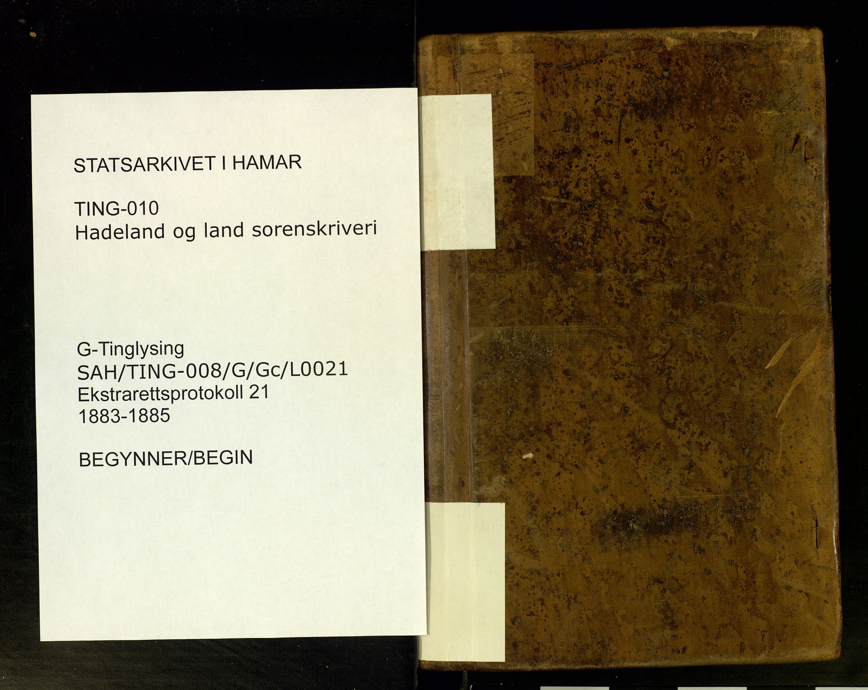 Hadeland og Land tingrett, SAH/TING-010/G/Gc/L0021: Ekstrarettsprotokoll, 1883-1885