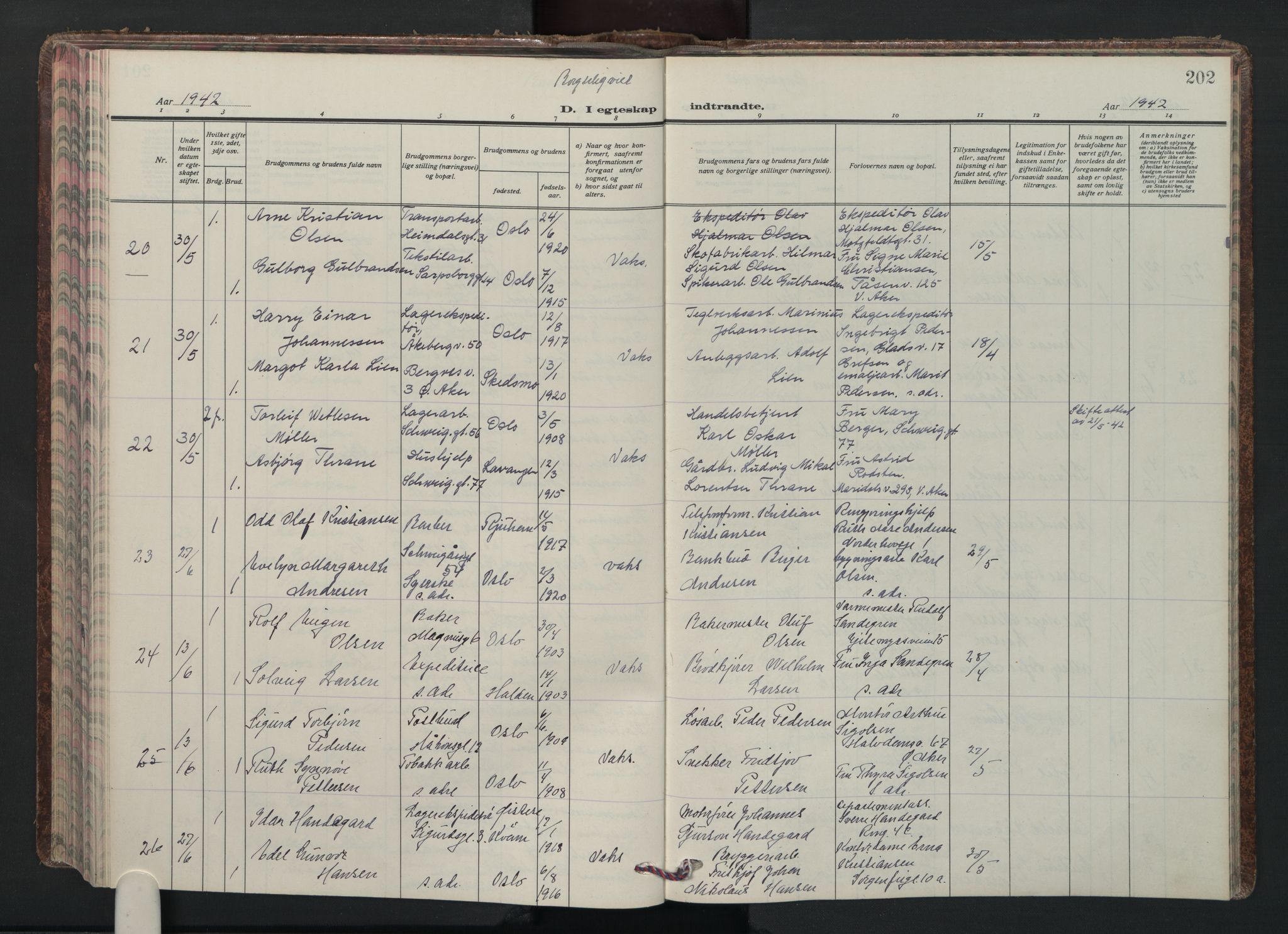 Grønland prestekontor Kirkebøker, SAO/A-10848/F/Fa/L0020: Ministerialbok nr. 20, 1935-1946, s. 202