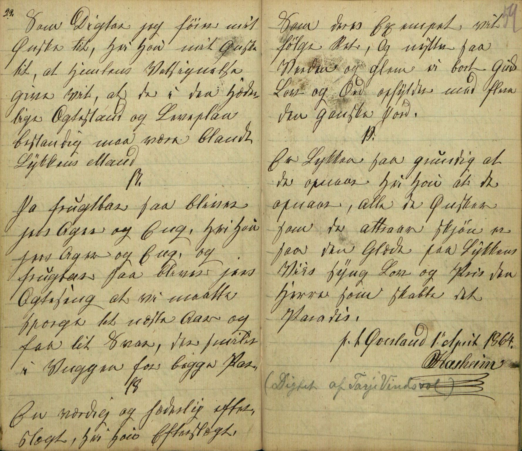 Rikard Berge, TEMU/TGM-A-1003/F/L0005/0018: 160-200 / 177 Handskriven visebok. Tilhører Aasheim af Sigjords Præstegjeld, 1870. Vise, 1870, s. 58-59