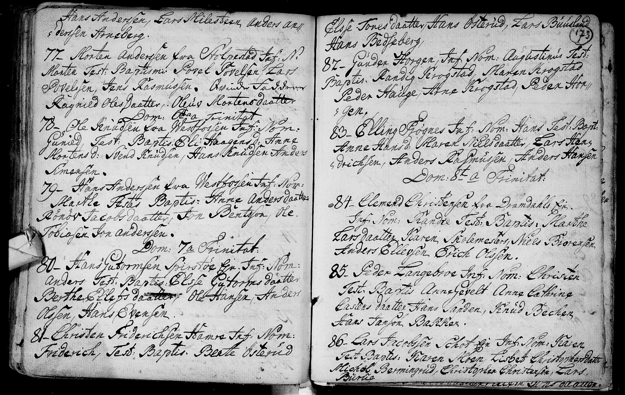 Eiker kirkebøker, SAKO/A-4/F/Fa/L0003: Ministerialbok nr. I 3, 1724-1753, s. 173