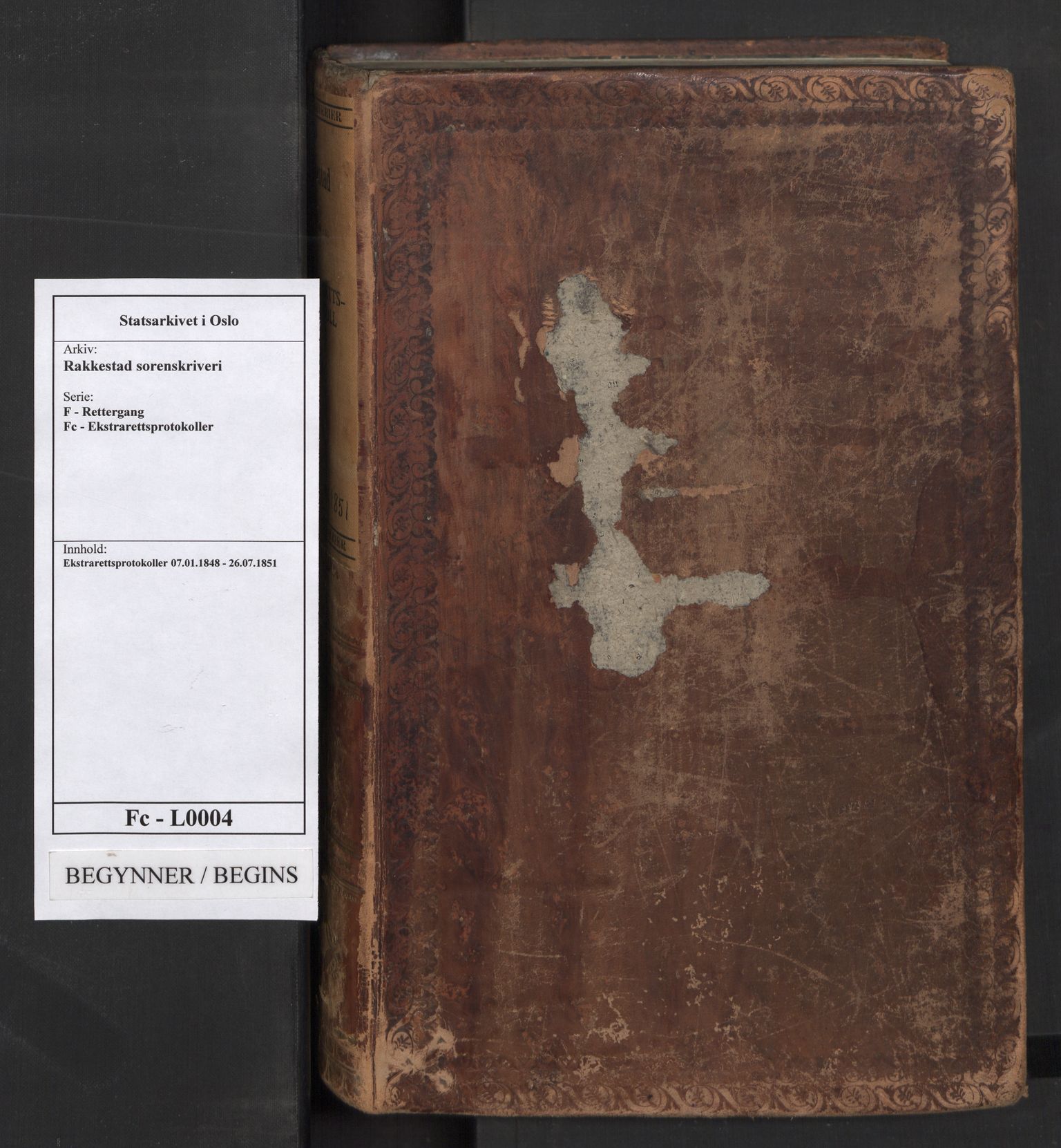 Rakkestad sorenskriveri, SAO/A-10686/F/Fc/L0004: Ekstrarettsprotokoller, 1848-1851