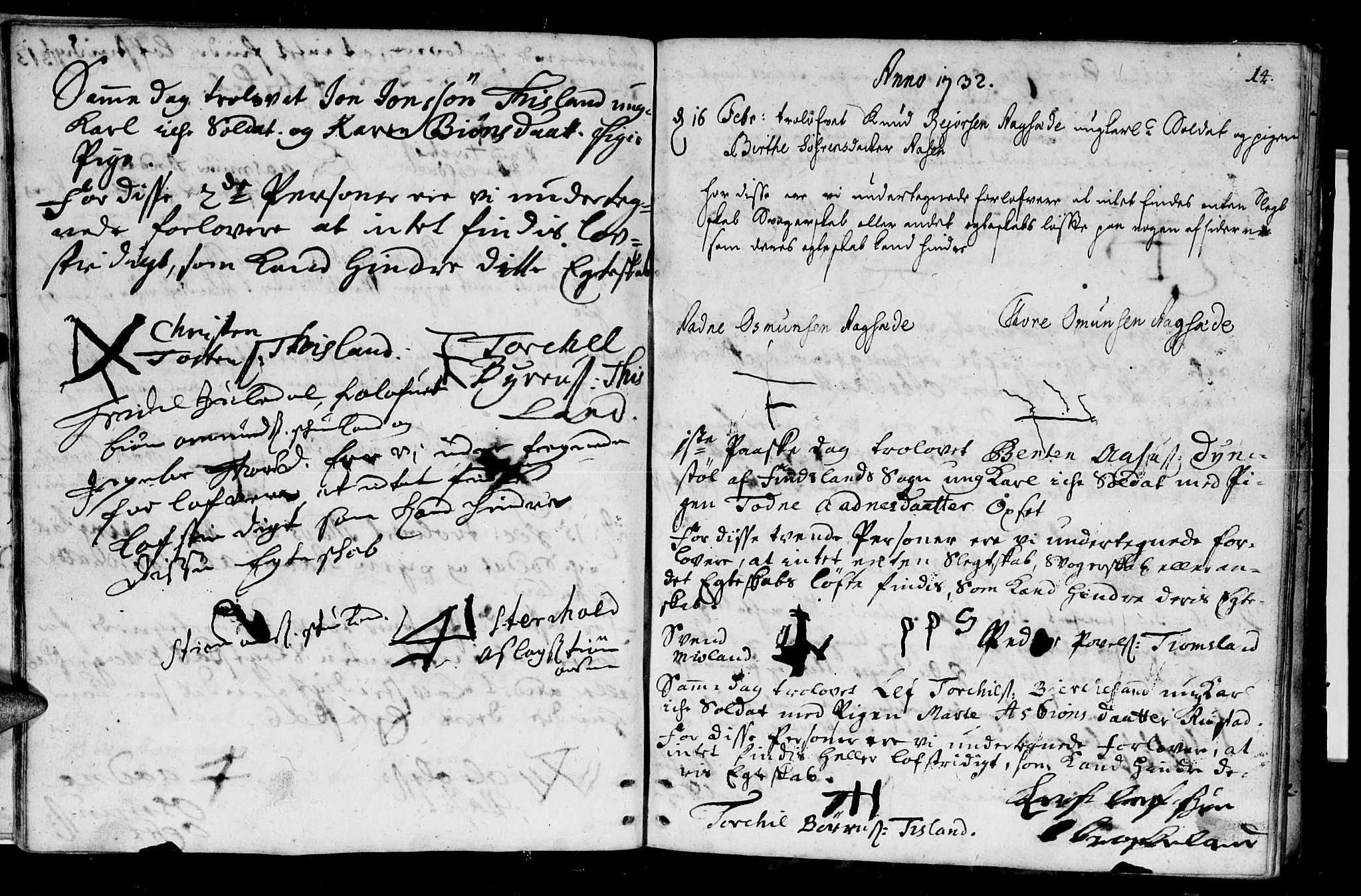 Holum sokneprestkontor, SAK/1111-0022/F/Fa/Fab/L0001: Ministerialbok nr. A 1, 1720-1752, s. 14