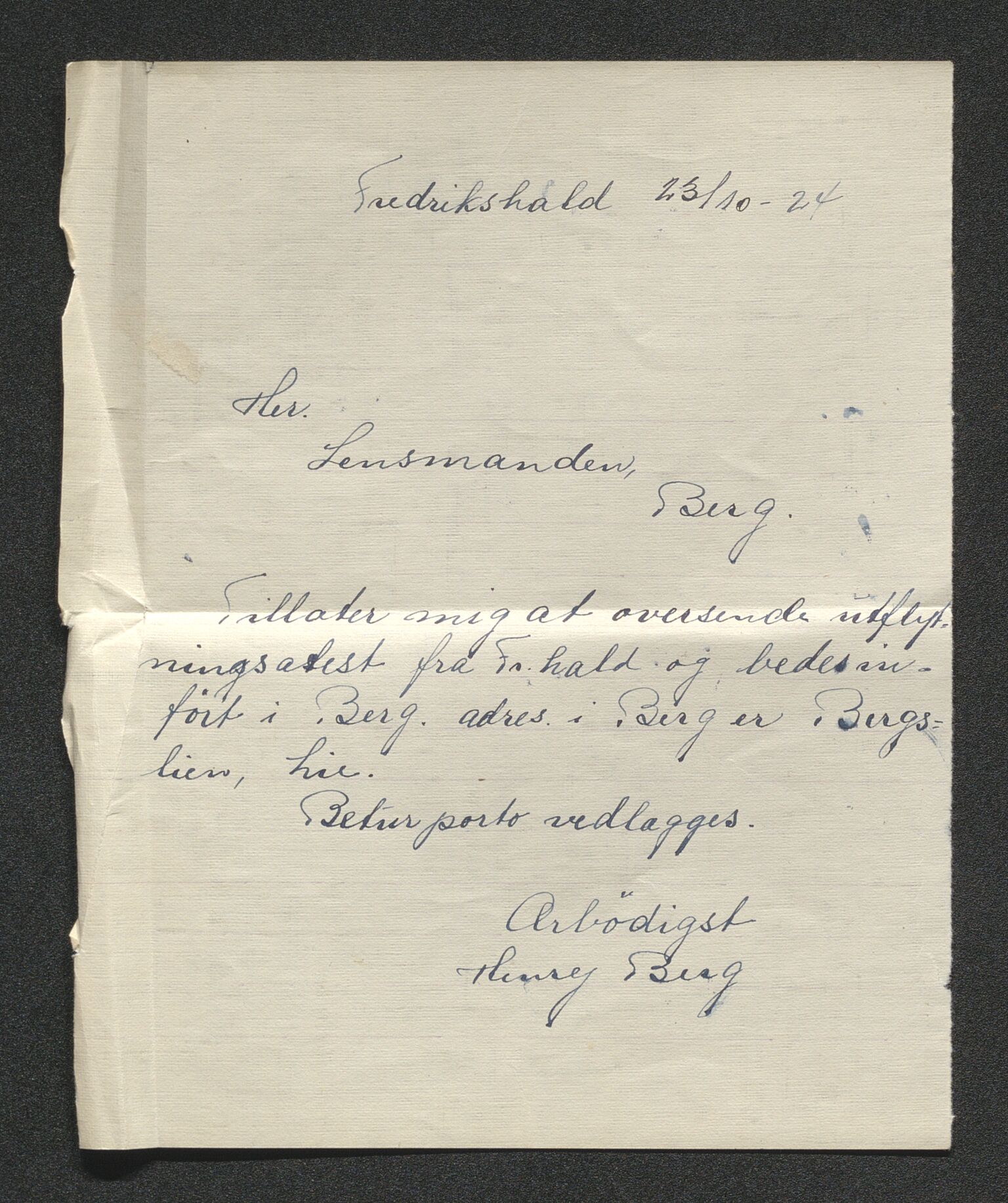 Berg lensmannskontor, AV/SAO-A-10263/I/Ia/L0006: Flytteprotokoll, 1924-1927
