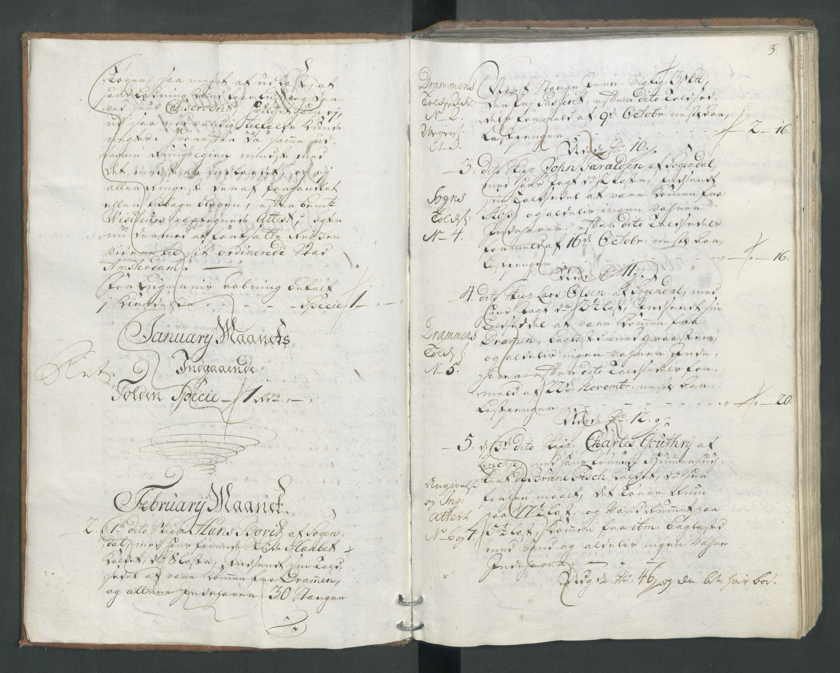 Generaltollkammeret, tollregnskaper, AV/RA-EA-5490/R22/L0011/0001: Tollregnskaper Stavanger / Hovedtollbok, 1731, s. 2b-3a