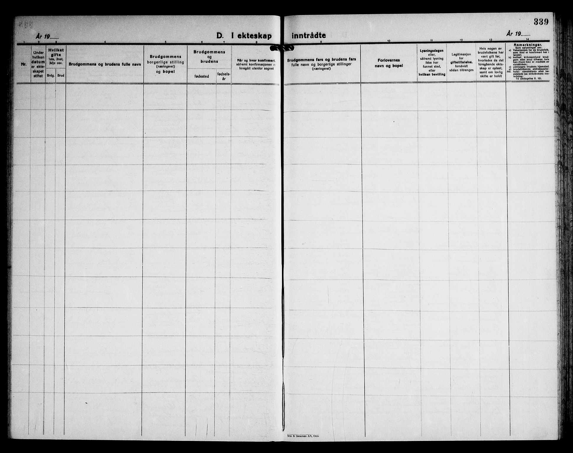 Skedsmo prestekontor Kirkebøker, AV/SAO-A-10033a/G/Ga/L0007: Klokkerbok nr. I 7, 1926-1945, s. 339