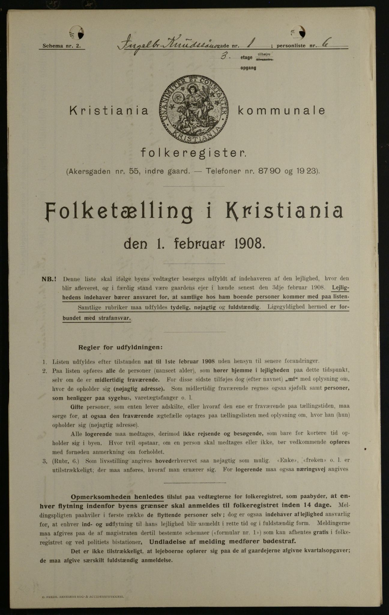 OBA, Kommunal folketelling 1.2.1908 for Kristiania kjøpstad, 1908, s. 39341