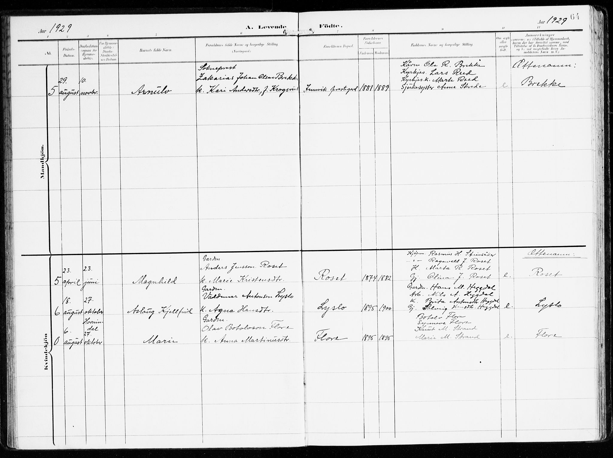 Innvik sokneprestembete, AV/SAB-A-80501: Ministerialbok nr. B 2, 1903-1929, s. 64